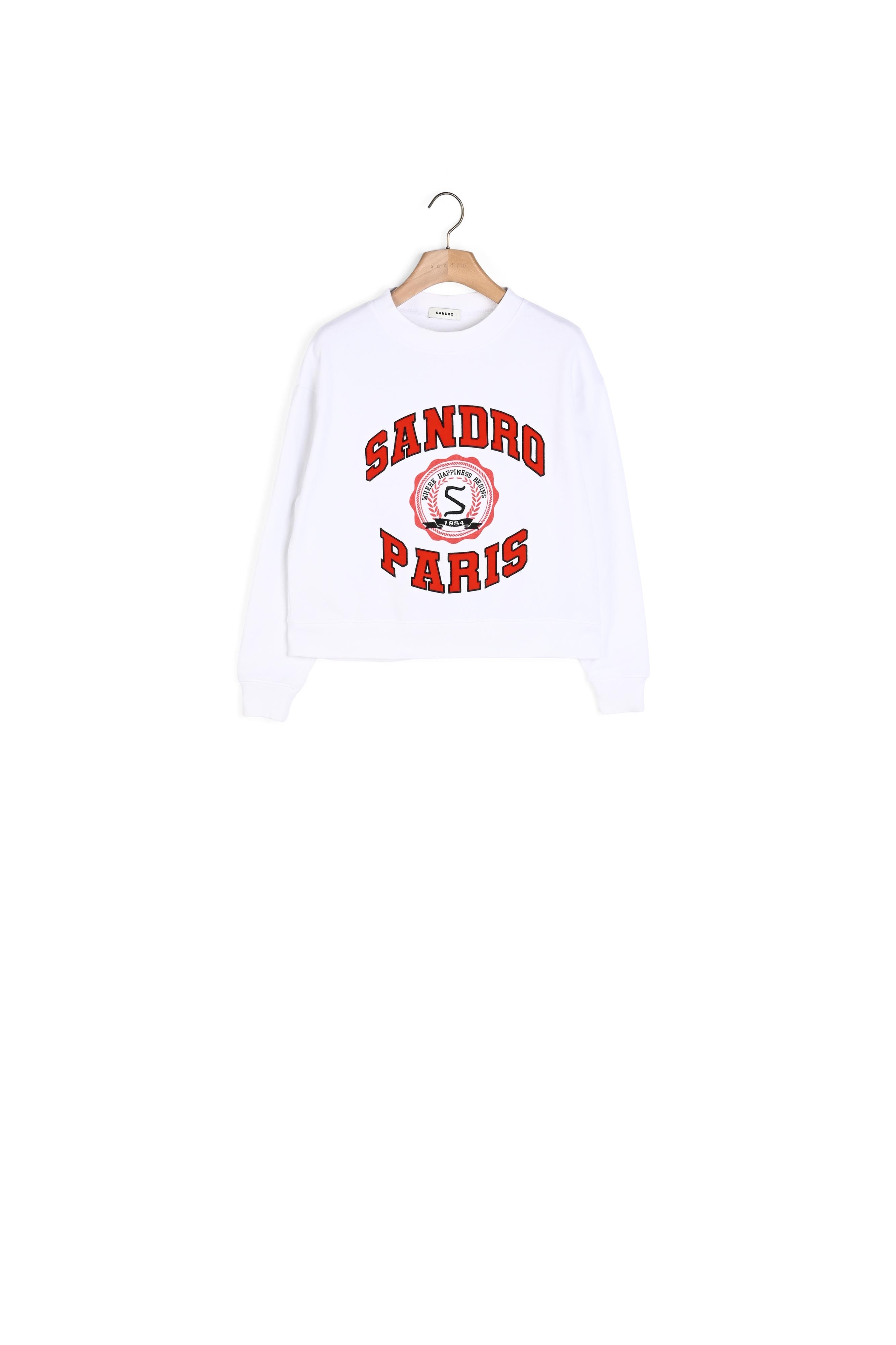 Sweatshirt imprimé en coton biologique Sandro seconde main