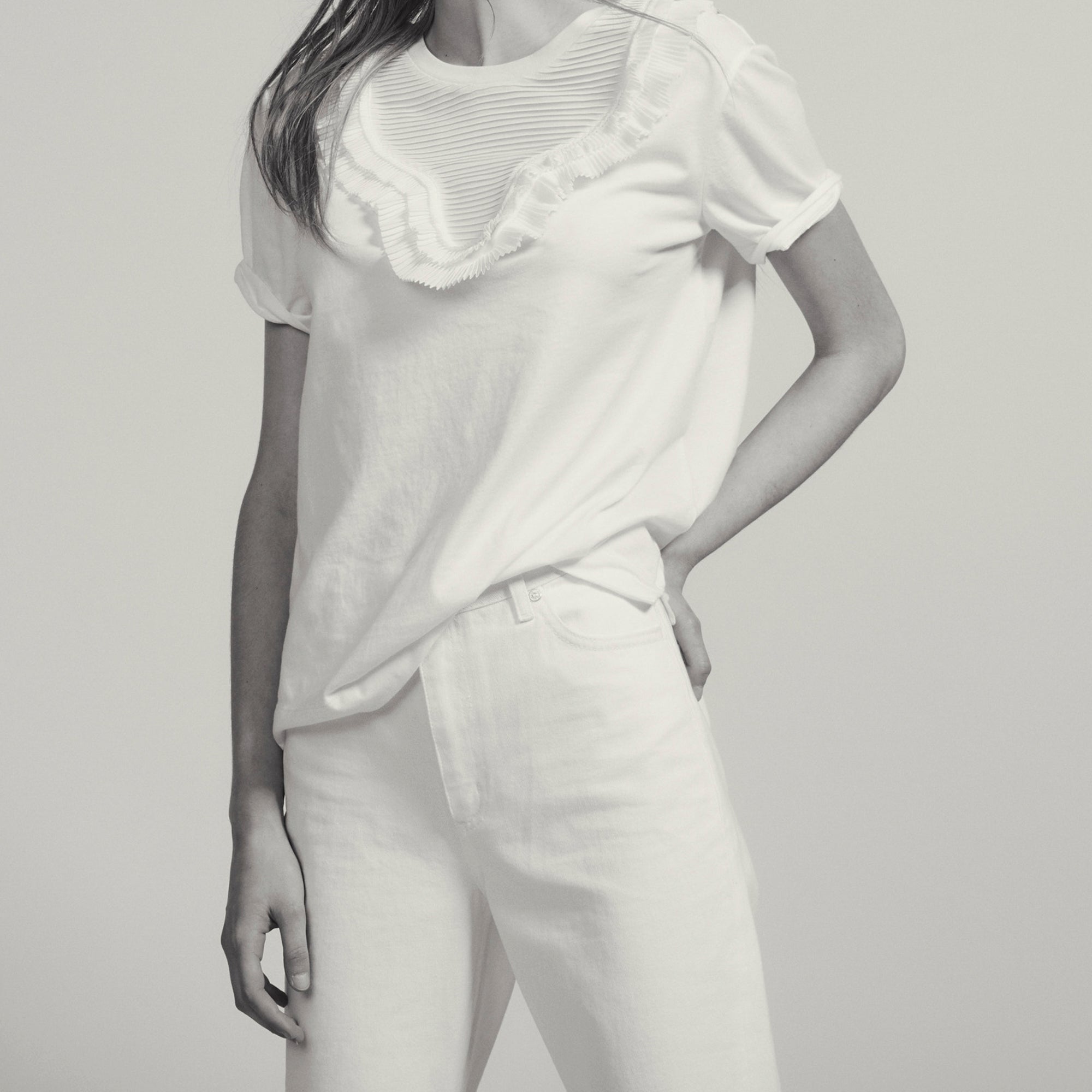 T-shirt avec plastron plissé Sandro seconde main