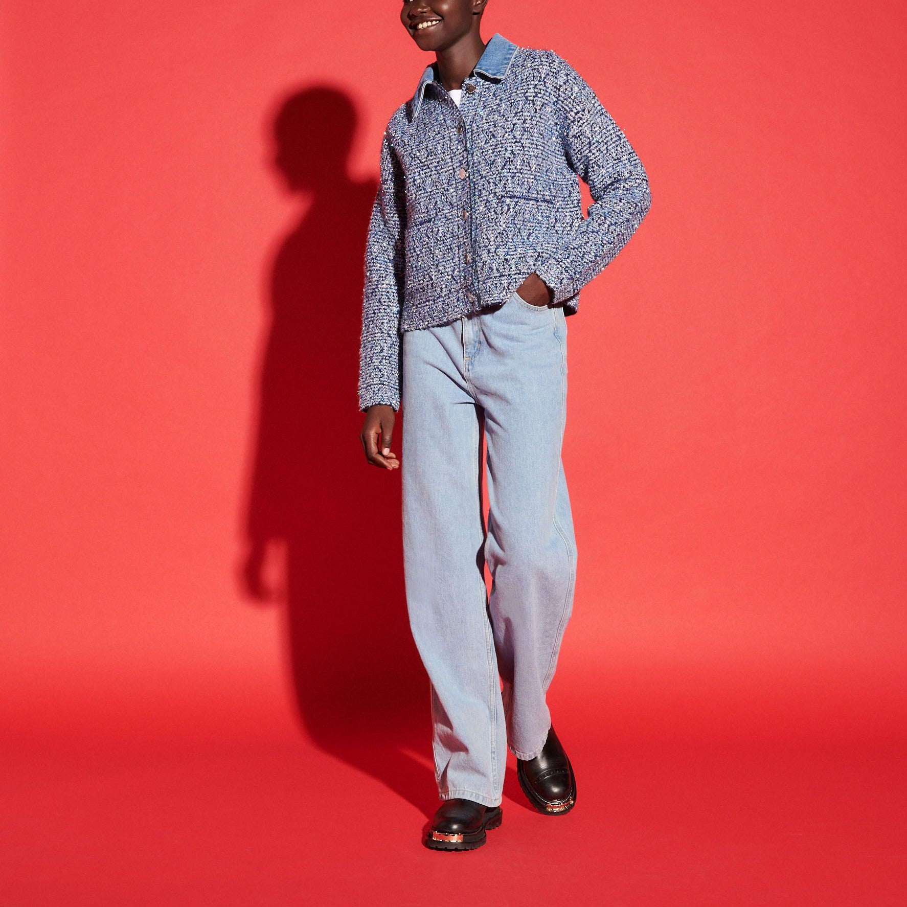 Blouson court en Maille fantaisie Sandro seconde main