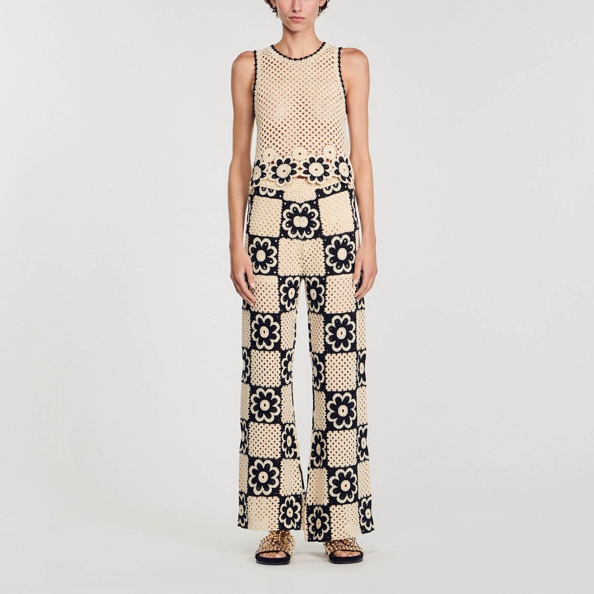 Pantalon en Maille crochet Sandro seconde main