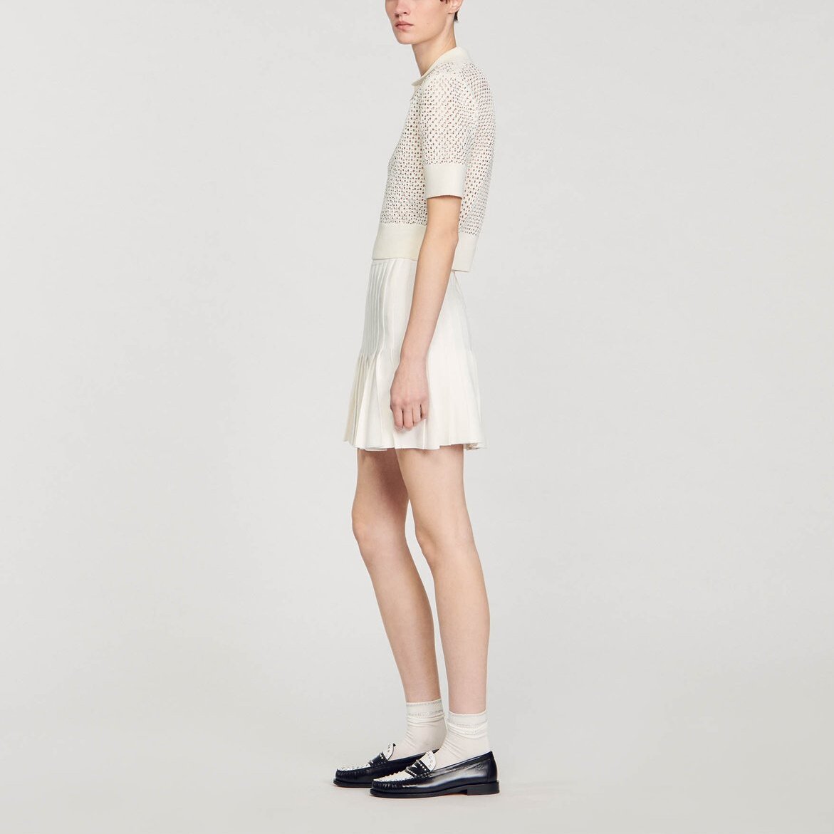 Pull col polo en Maille Sandro seconde main