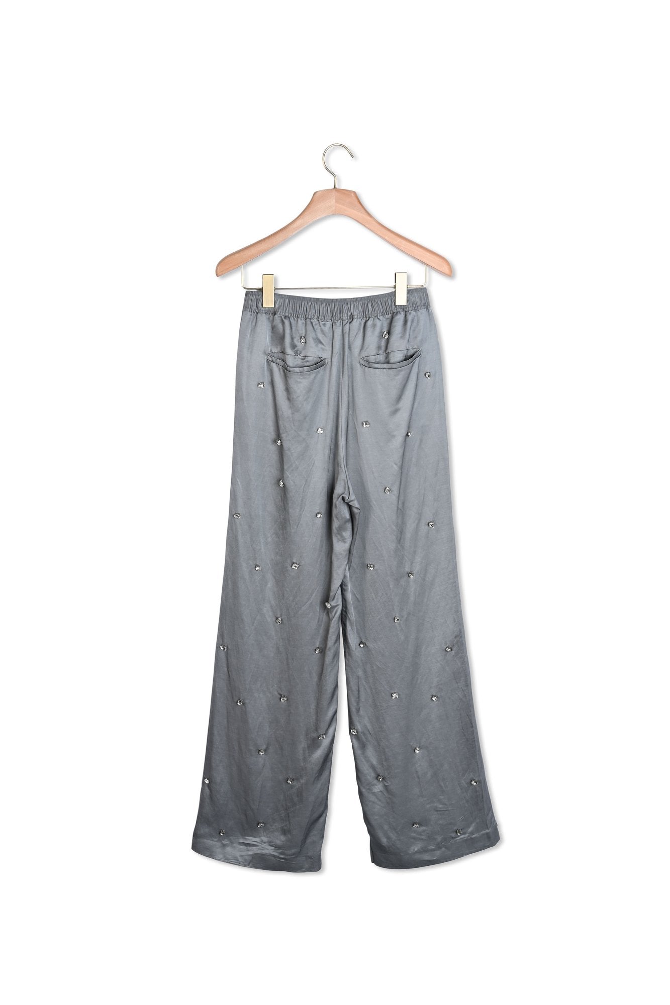 Pantalon en lin orné de strass Sandro seconde main