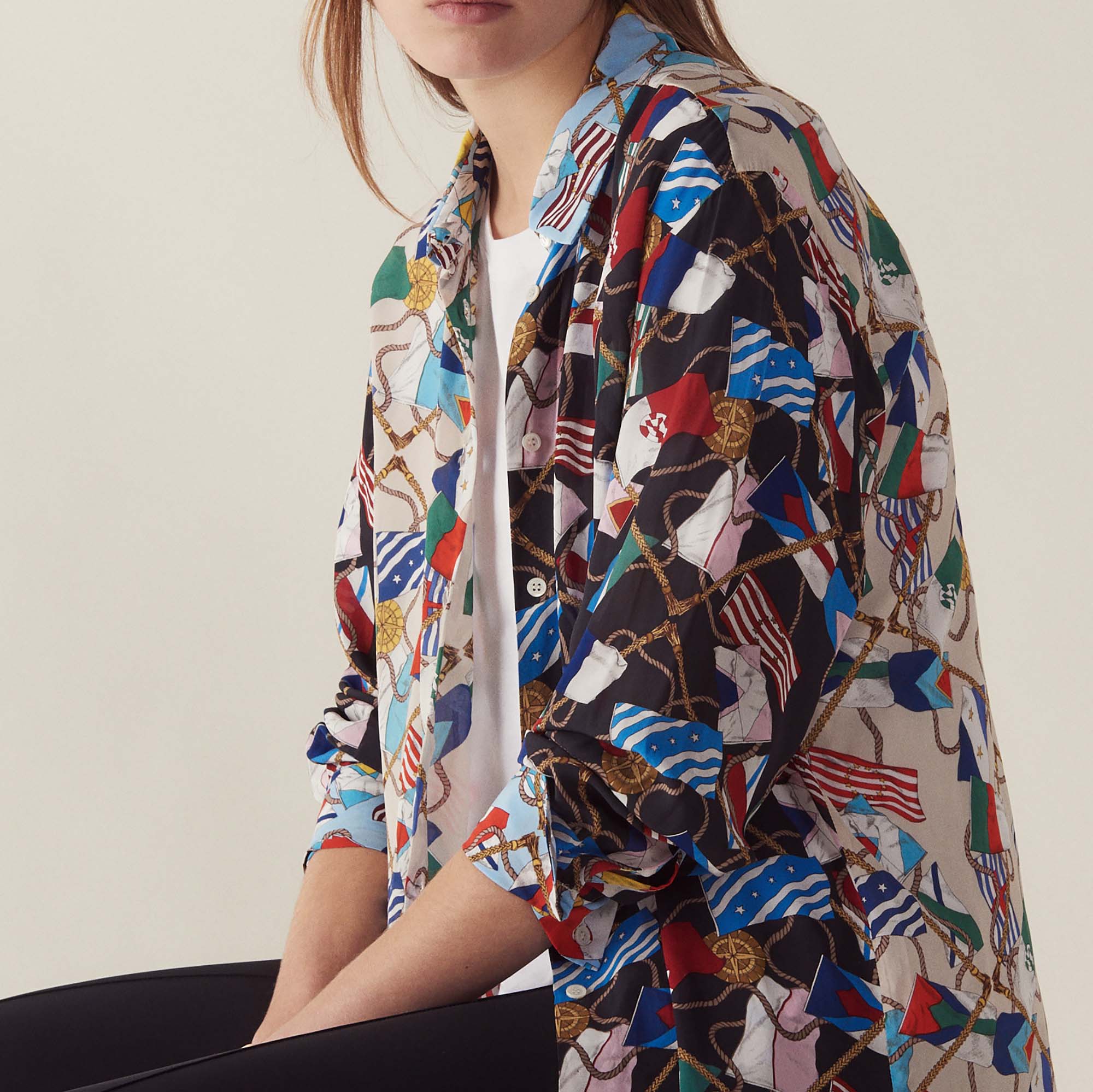 Chemise imprimé flag all over Sandro seconde main