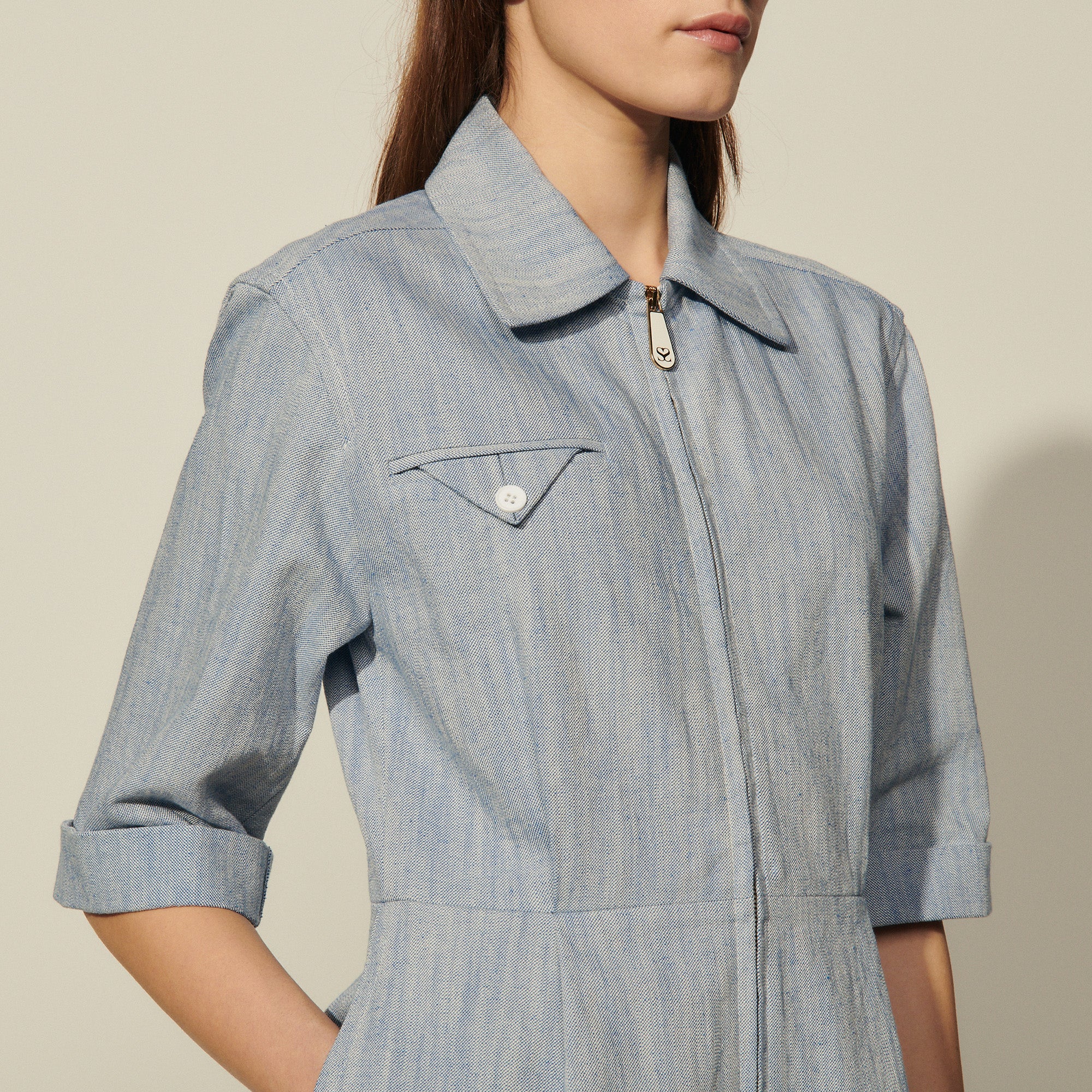 Combinaison Short en lin et coton Sandro seconde main