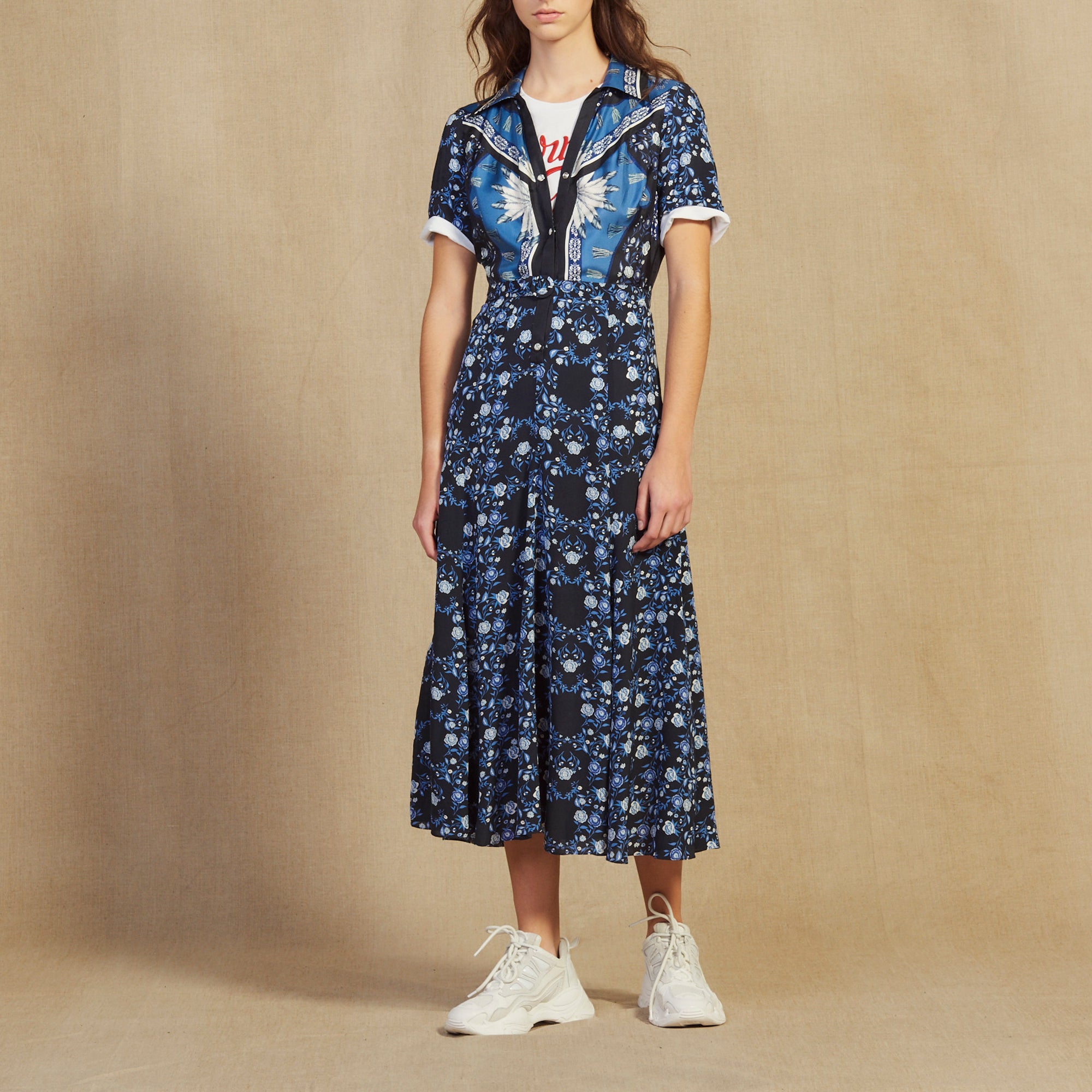 Robe Chemise longue fluide imprimée Sandro seconde main