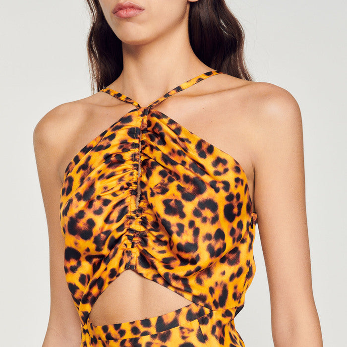 Robe longue imprimé léopard Sandro seconde main