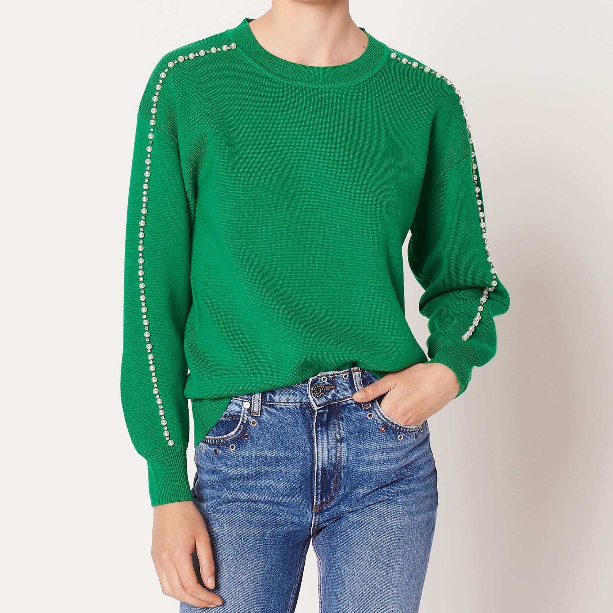 Pull avec perles sur les manches Sandro seconde main