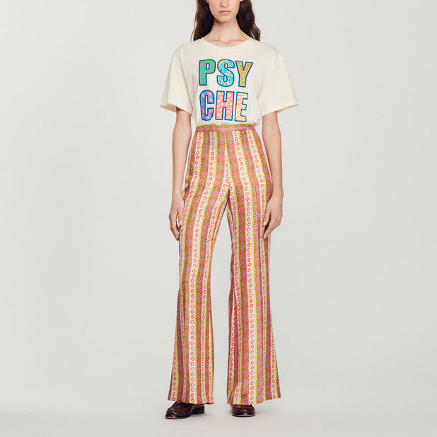 Pantalon large fluide imprimé Sandro seconde main