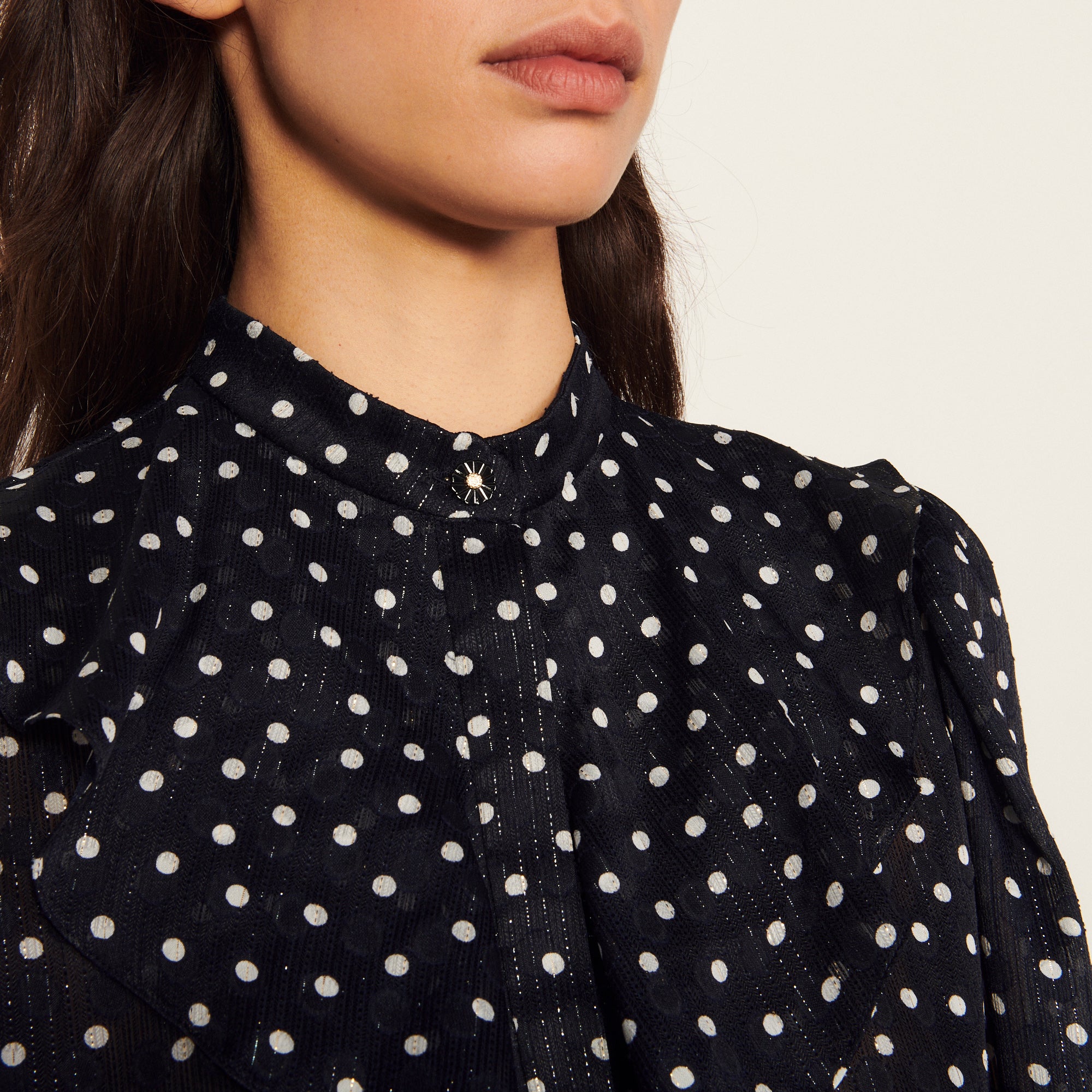 Chemise Marine / Blanc Sandro seconde main