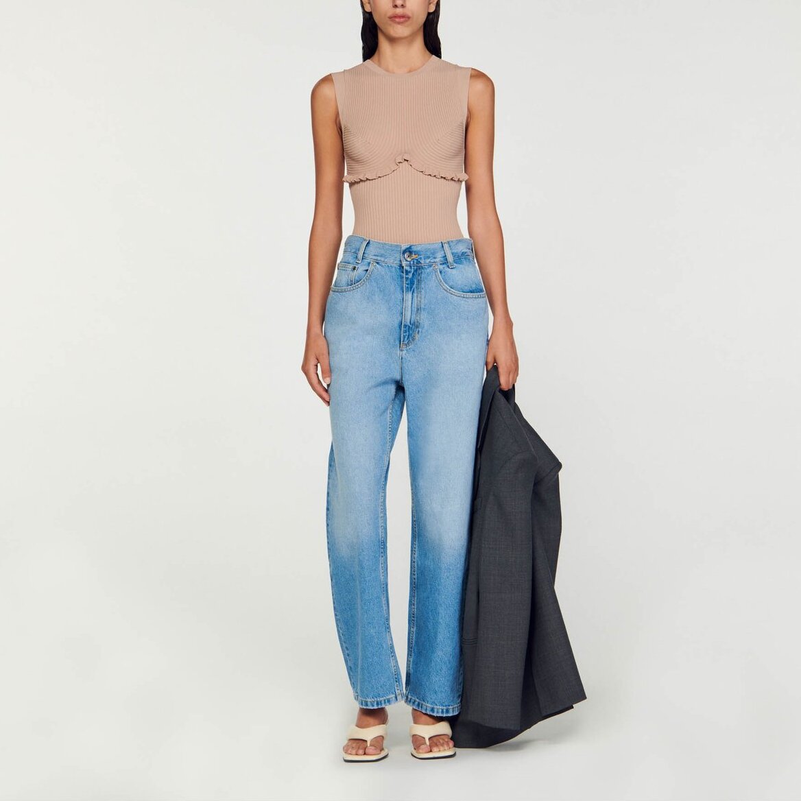 Body en Maille côtelée Sandro seconde main