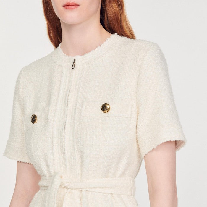 Robe Manteau en lainage effet tweed Sandro seconde main