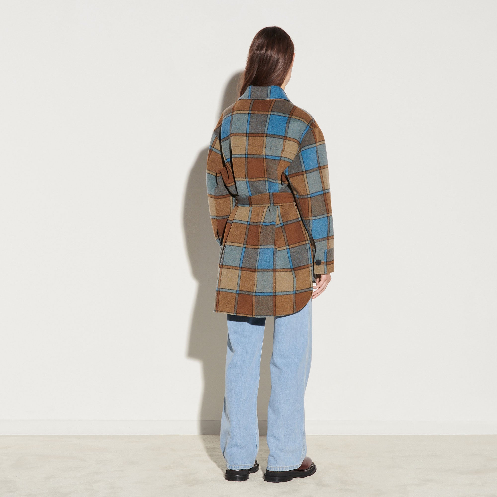 Veste ceinturée à carreaux Sandro seconde main