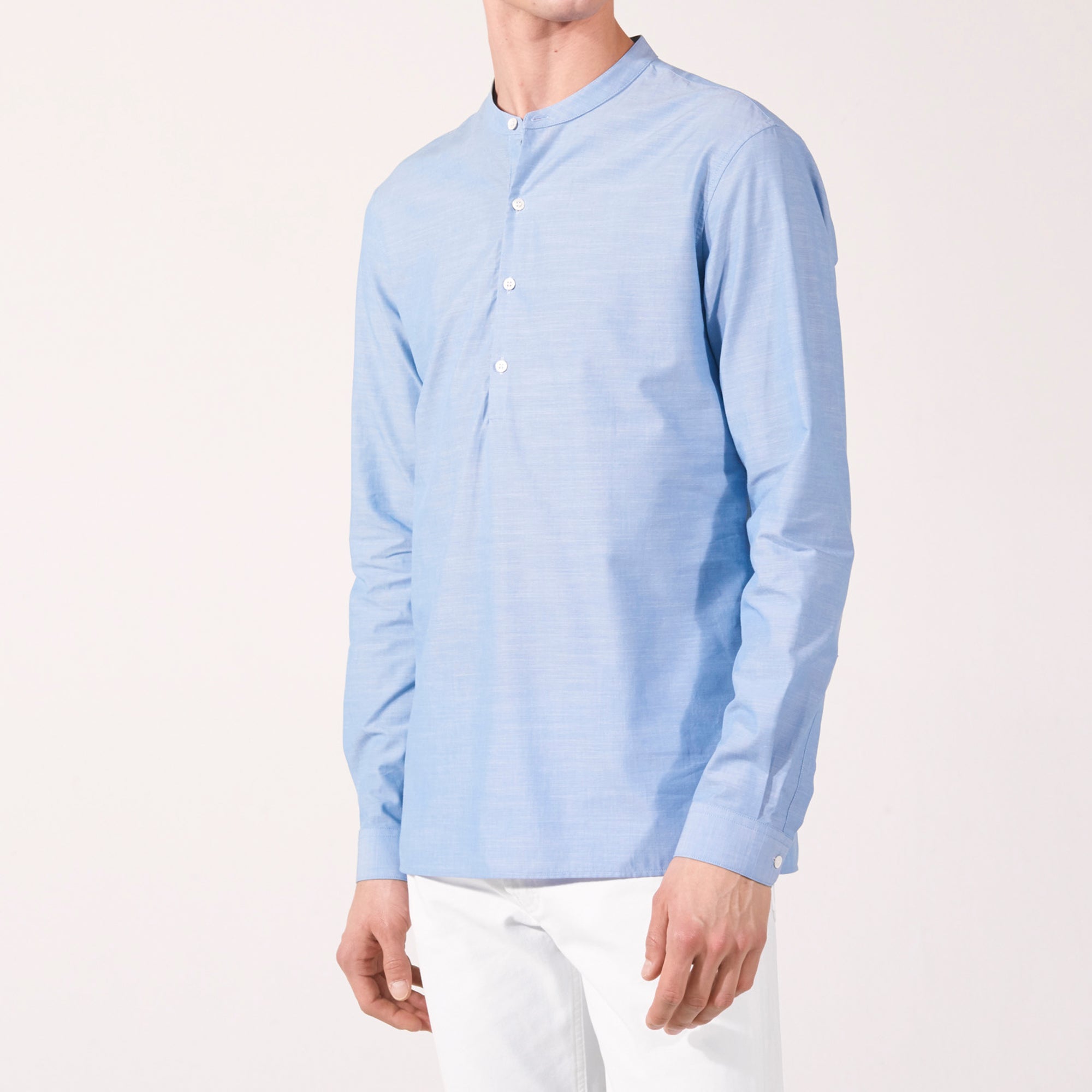 Chemise à col mao en chambray Sandro seconde main