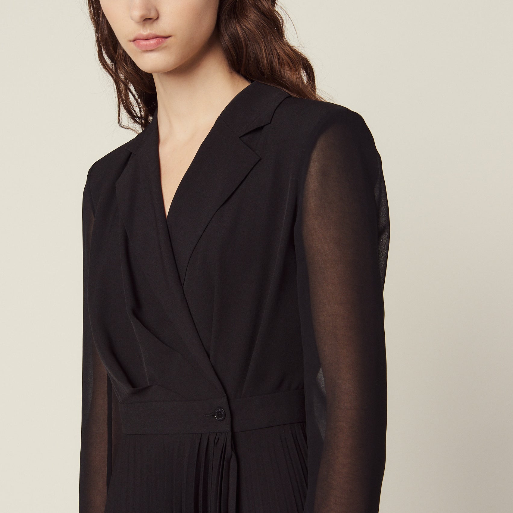 Robe bi-matière à manches longues Sandro seconde main