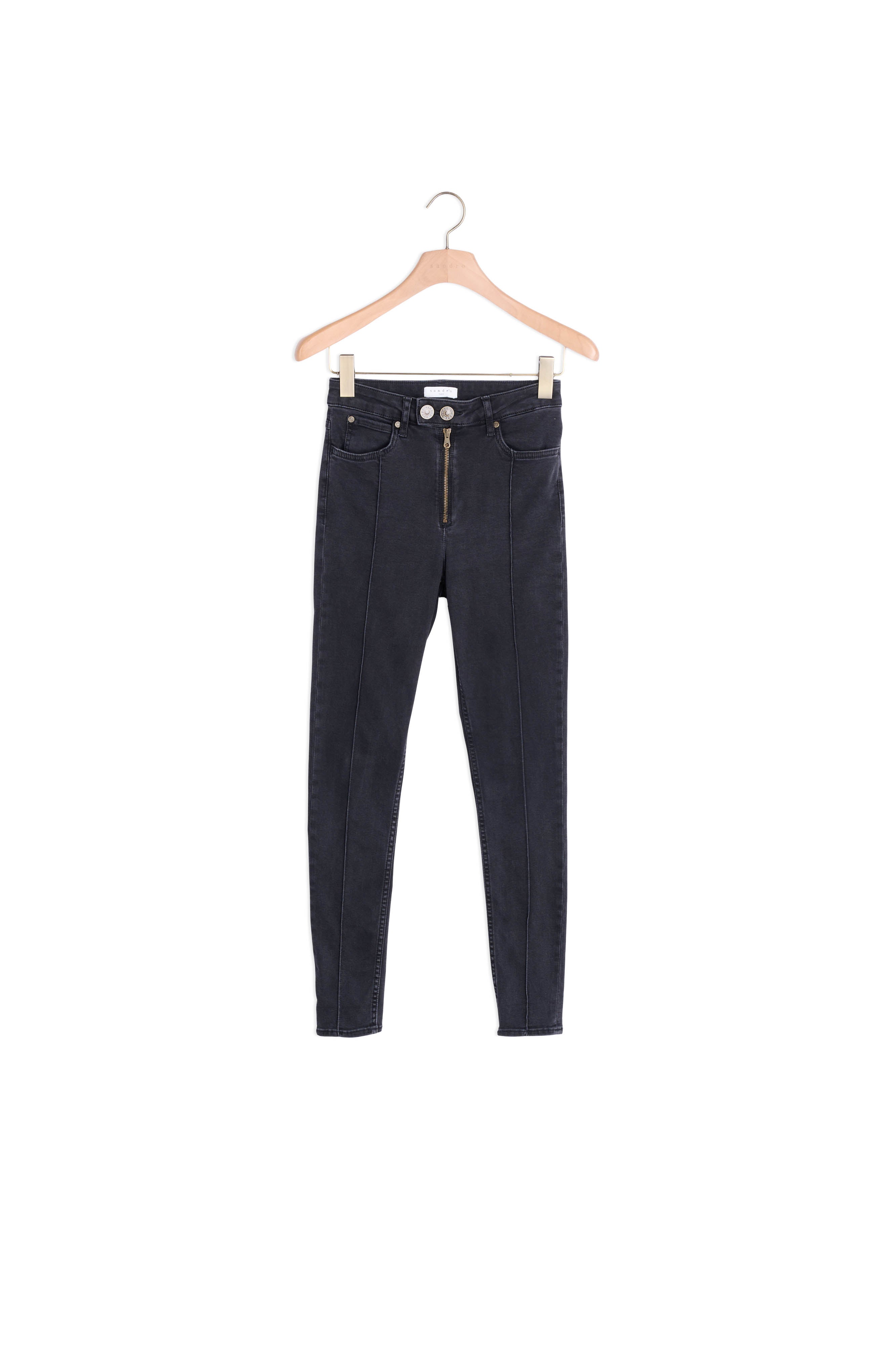 Jean noir délavé jeux de coutures Sandro seconde main