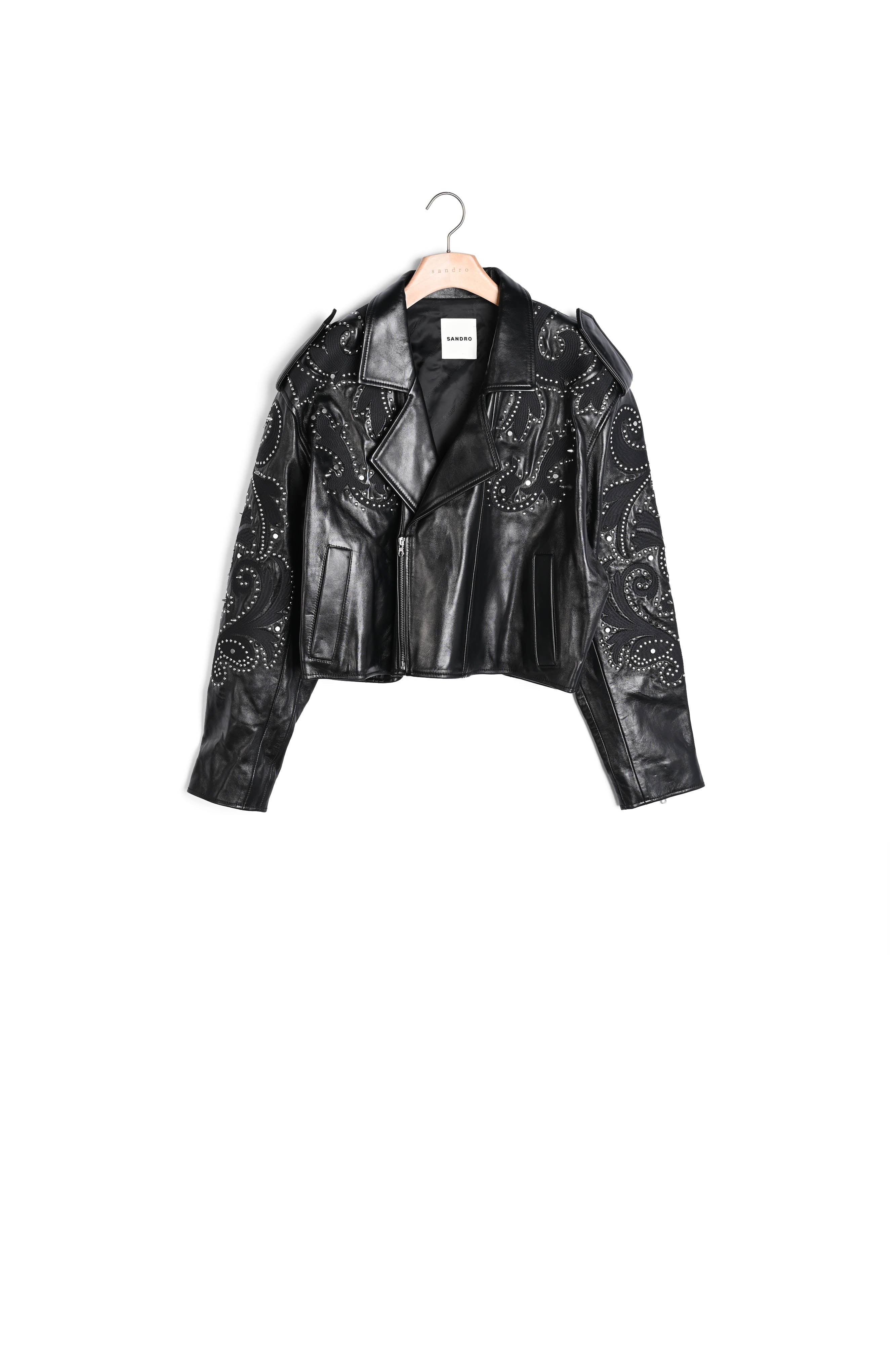 Parka oversize en cuir Sandro seconde main