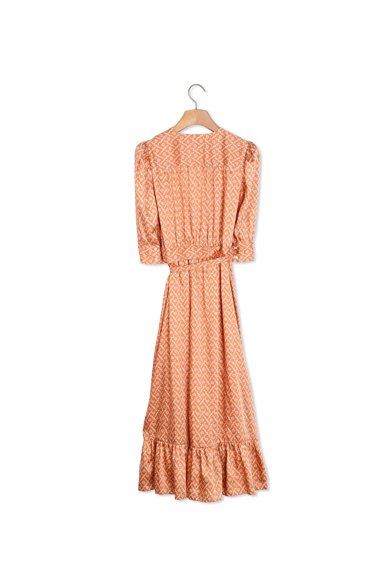 Robe longue portefeuille imprimée coeurs Sandro seconde main