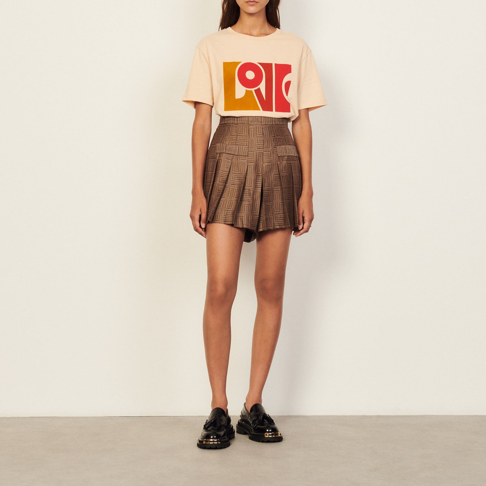 Short jupe en jacquard fantaisie Sandro seconde main