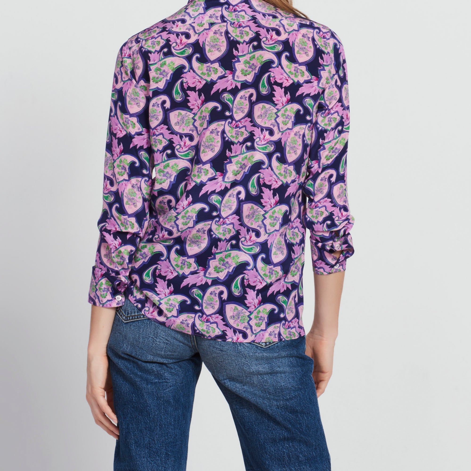 Chemise en soie imprimé cachemire Sandro seconde main