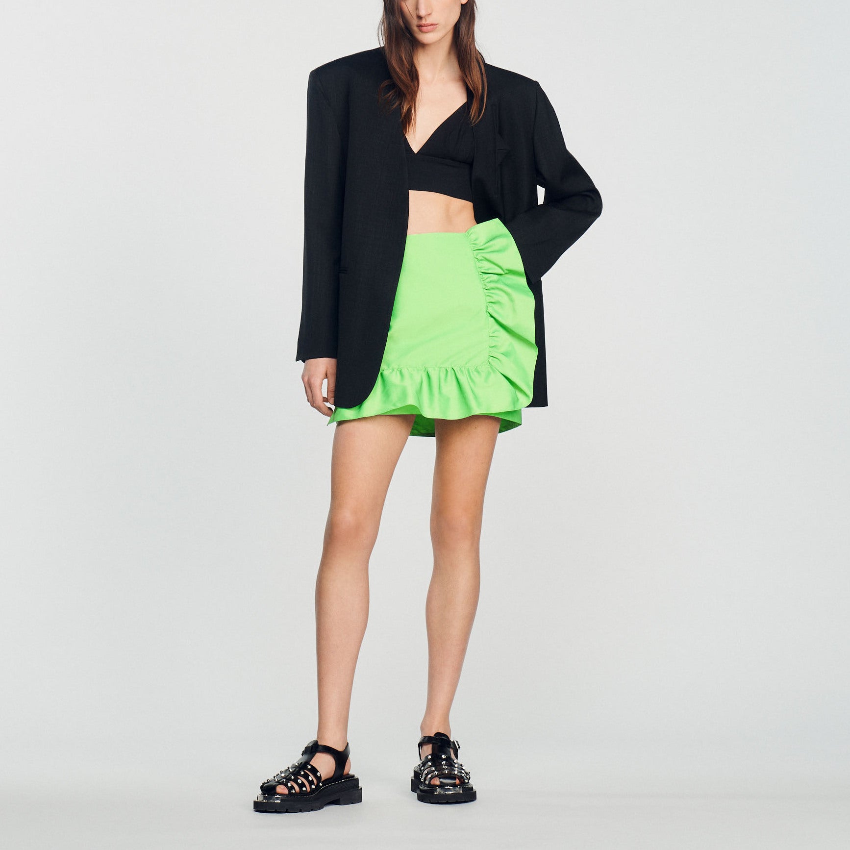 Jupe courte volantée Sandro seconde main