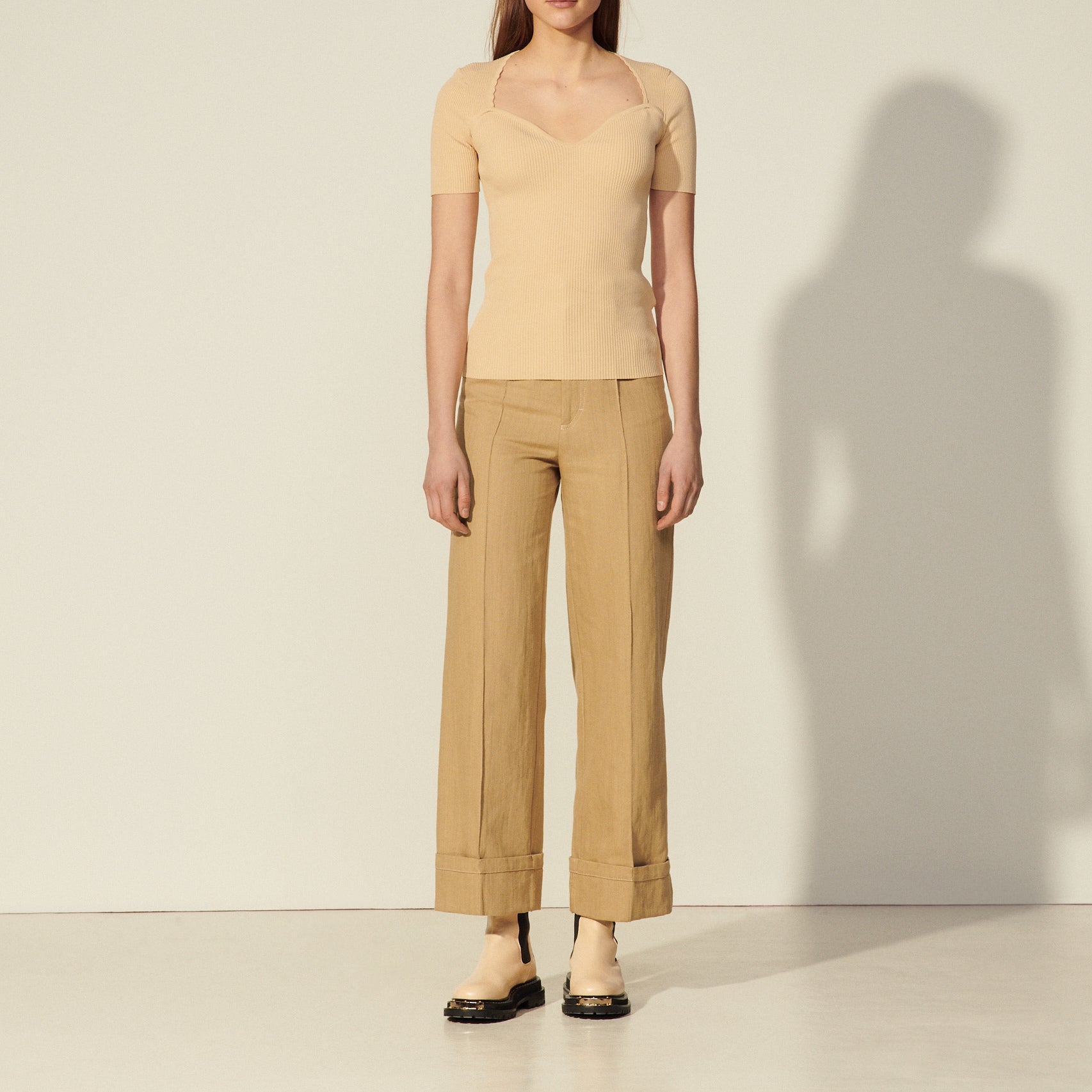 Top en Maille à décolleté bustier Sandro seconde main