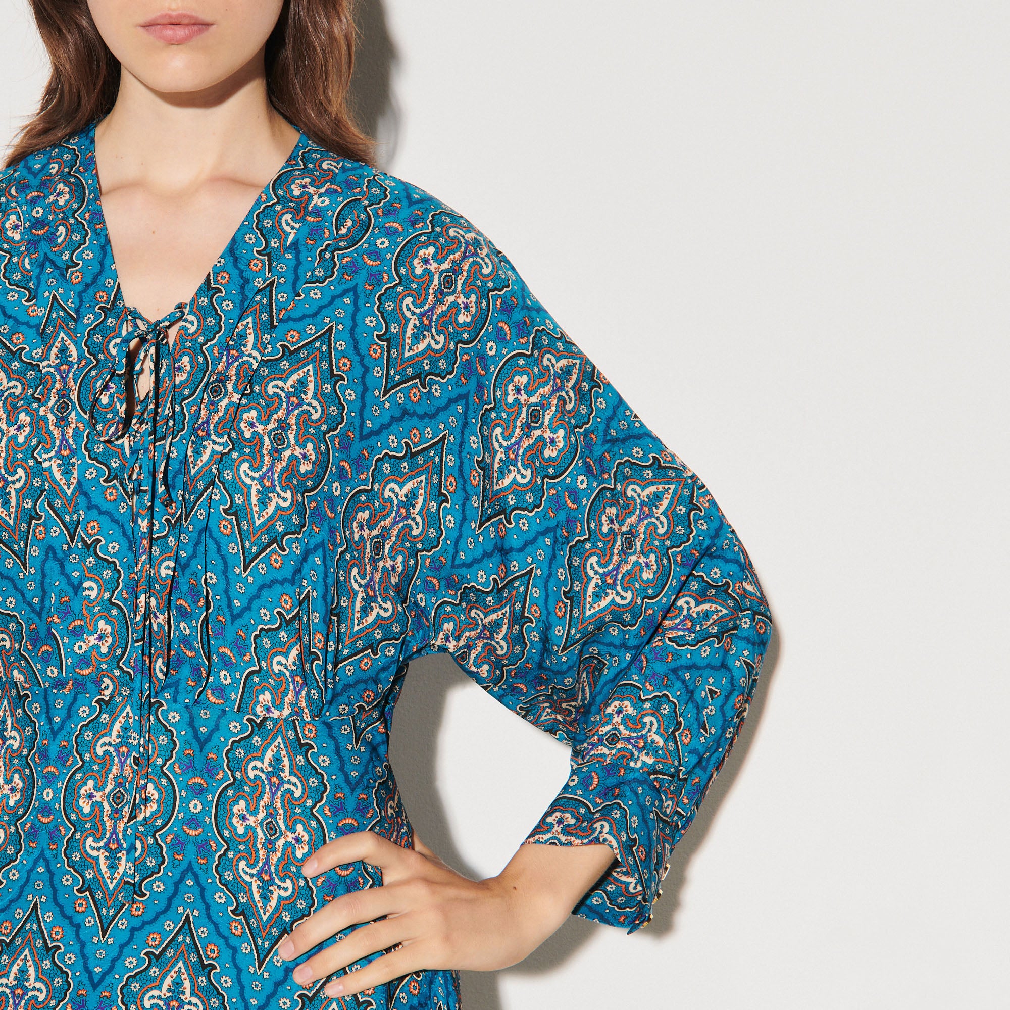 Robe courte imprimée avec laçage Sandro seconde main