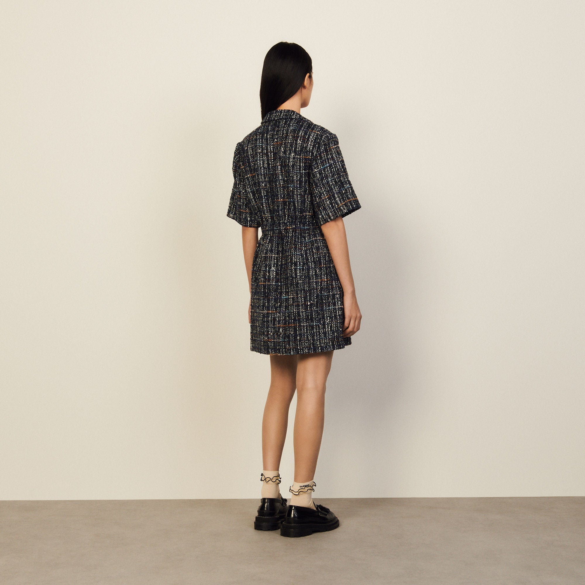 Robe courte en tweed Sandro seconde main