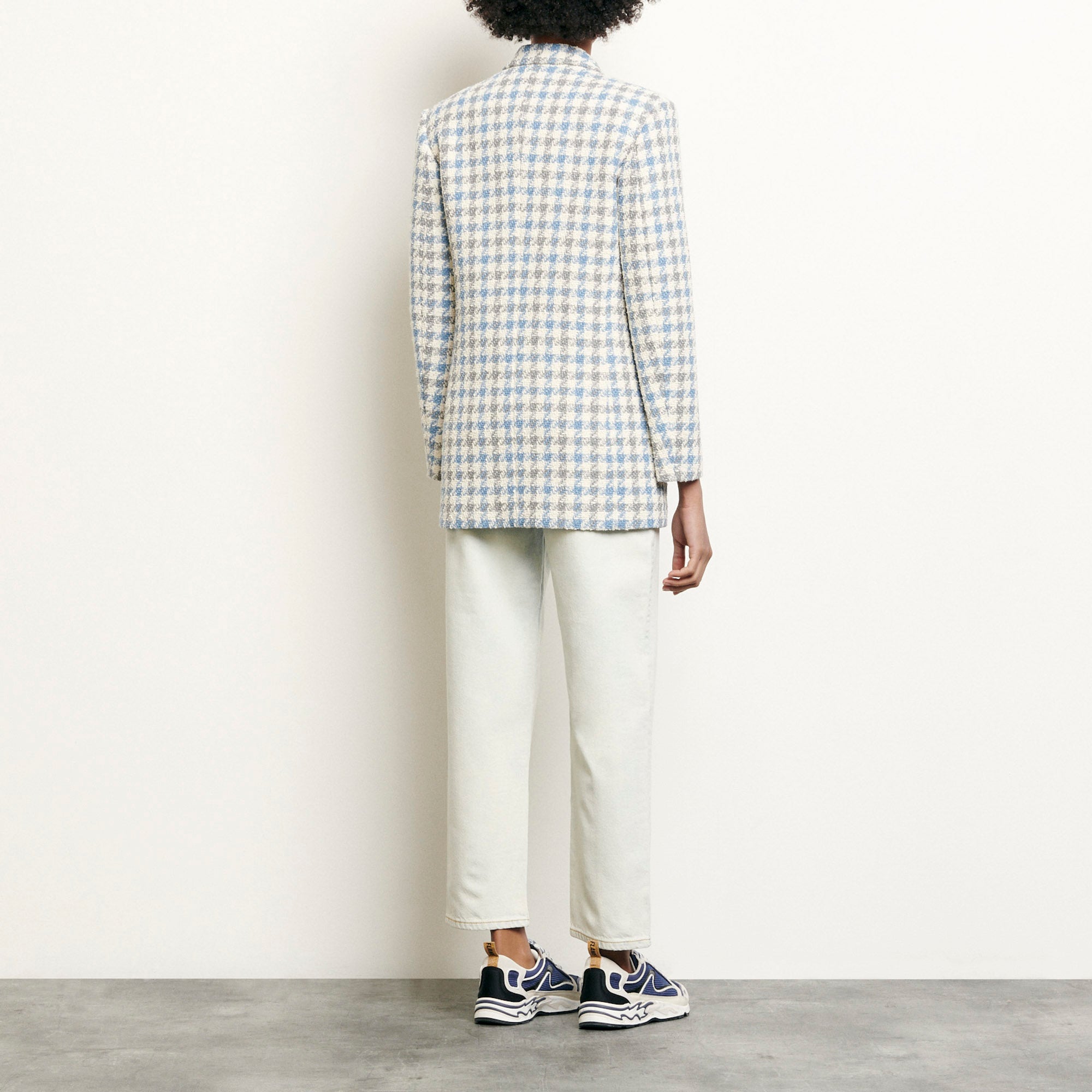 Veste tailleur en tweed pied de coq Sandro seconde main