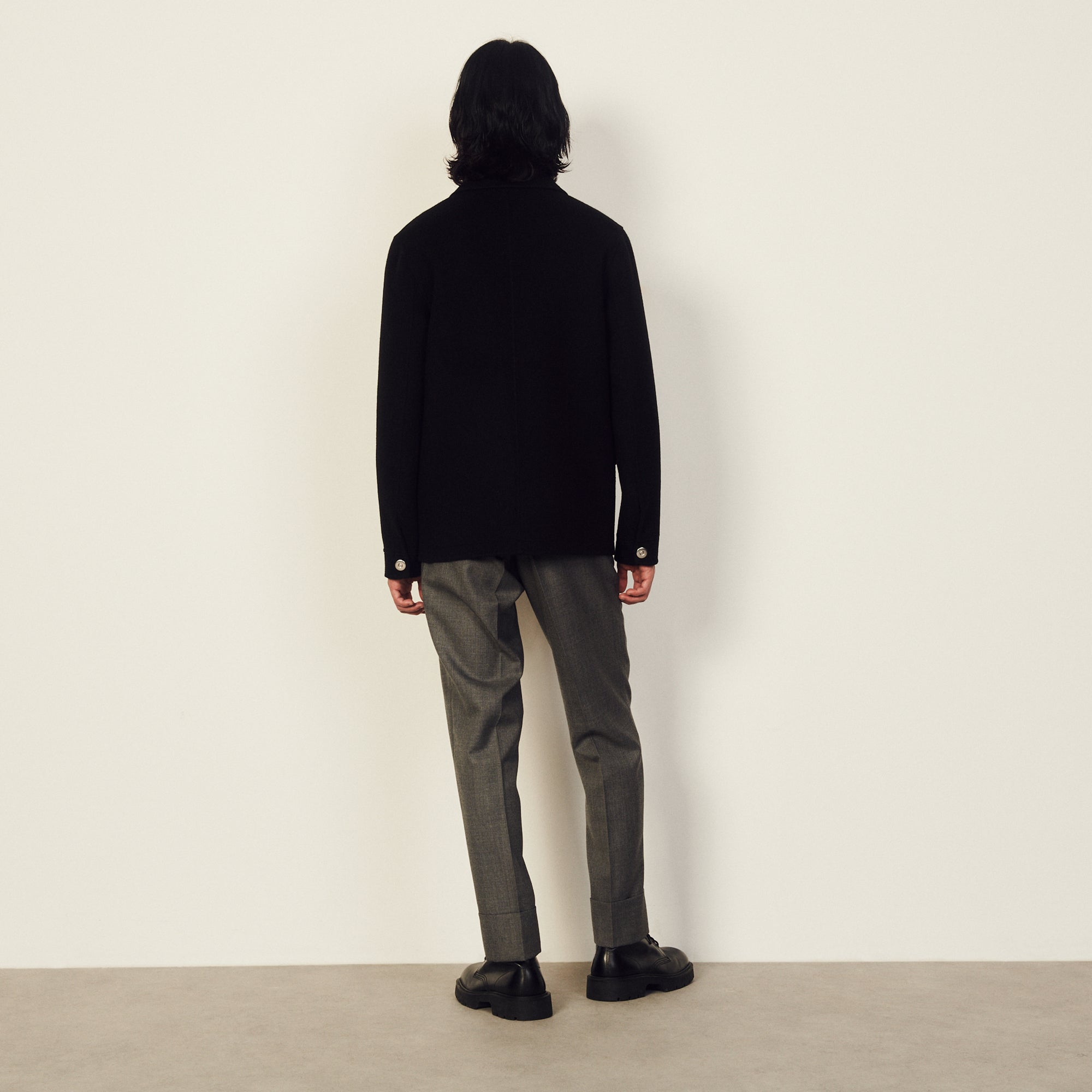 Blouson en laine double face Sandro seconde main