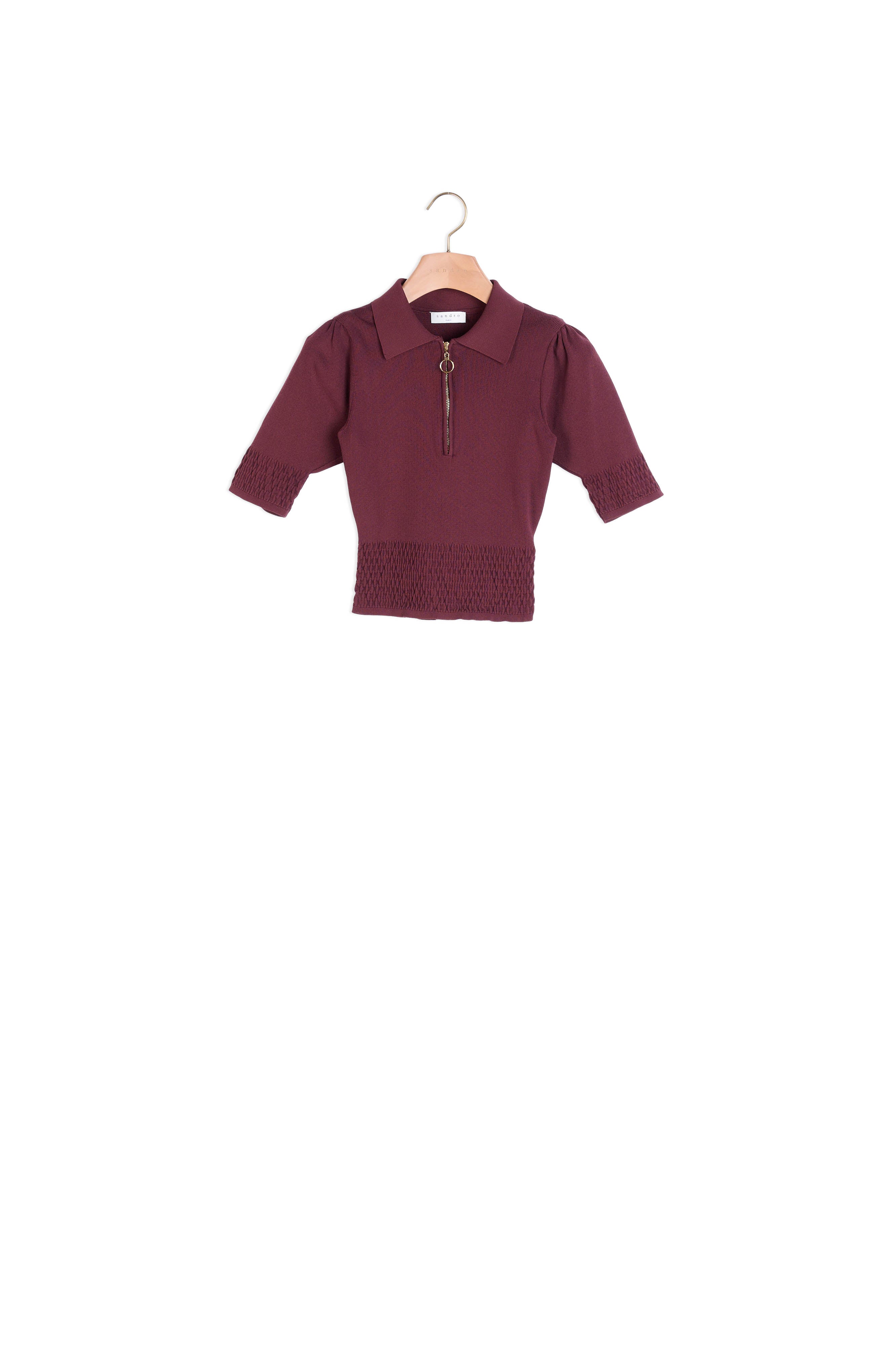 Pull col polo zippé Sandro seconde main