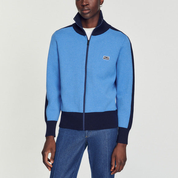 Cardigan court bicolore Sandro seconde main