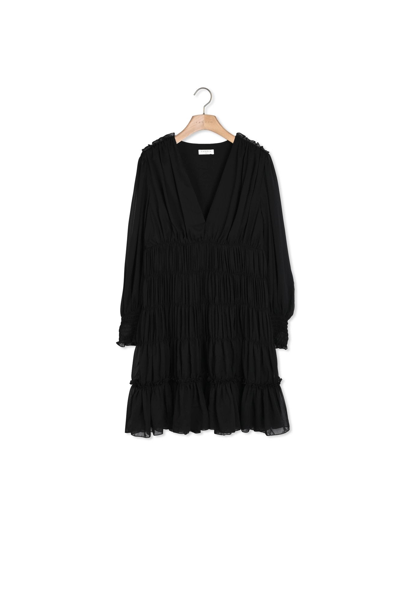 Robe courte en voile à  fronces Sandro seconde main