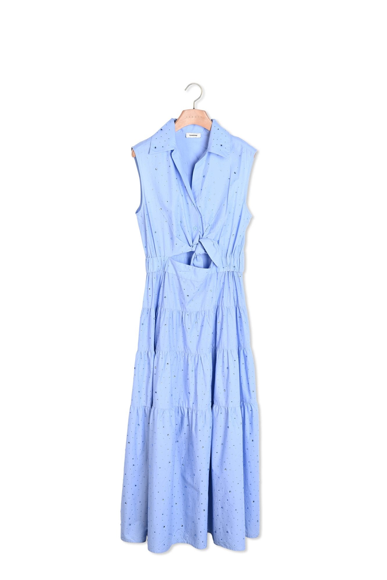 Robe longue nouée ornée de strass Sandro seconde main