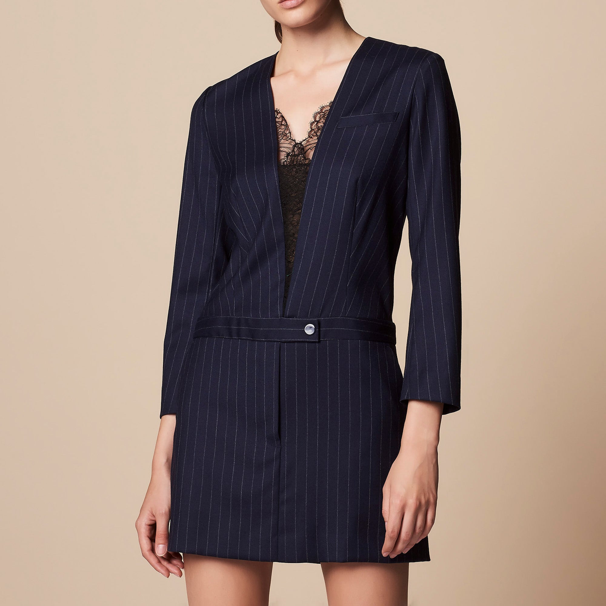 Robe laine mélangée décolleté plongeant Sandro seconde main