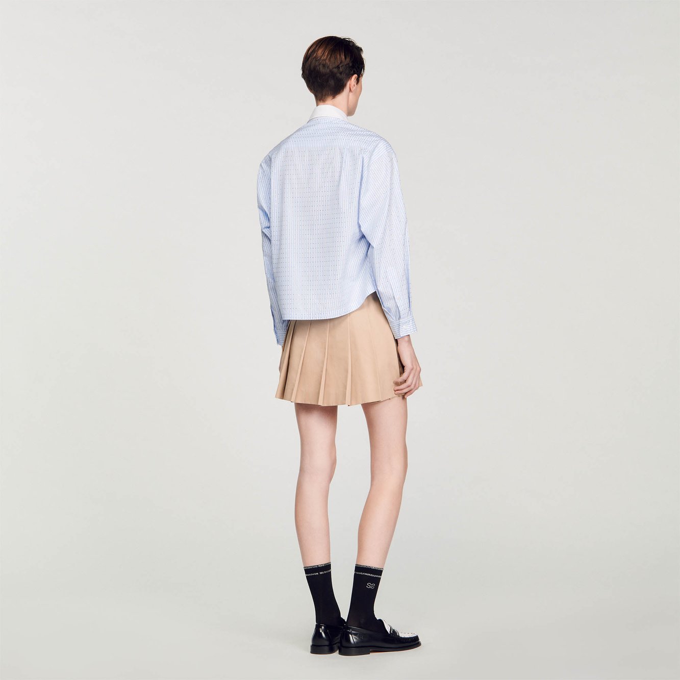 Chemise rayée à strass Sandro seconde main