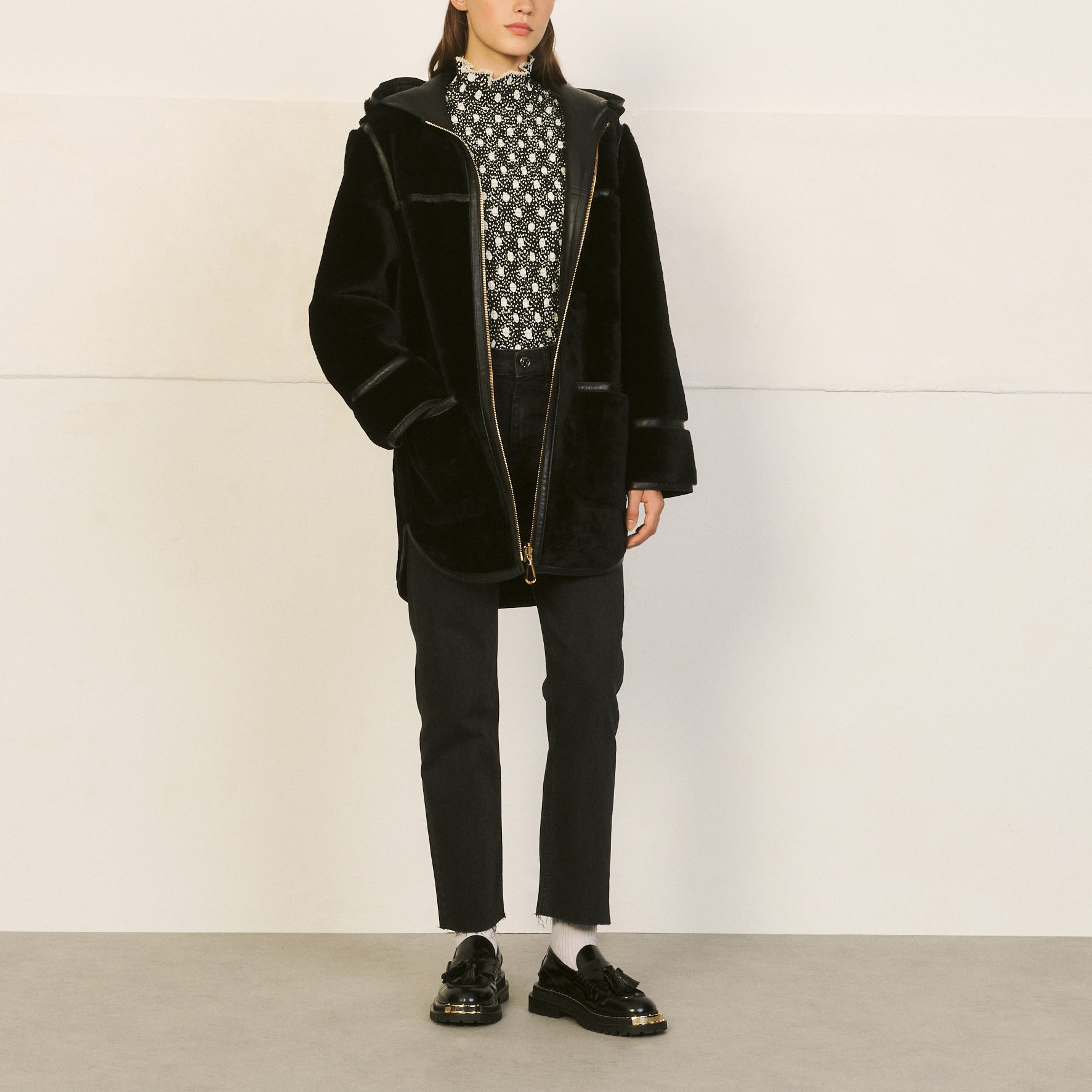 Outerwear Noir Sandro seconde main