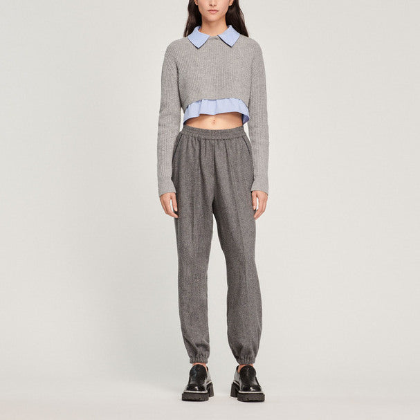 Pull court trompe-l'œil Sandro seconde main