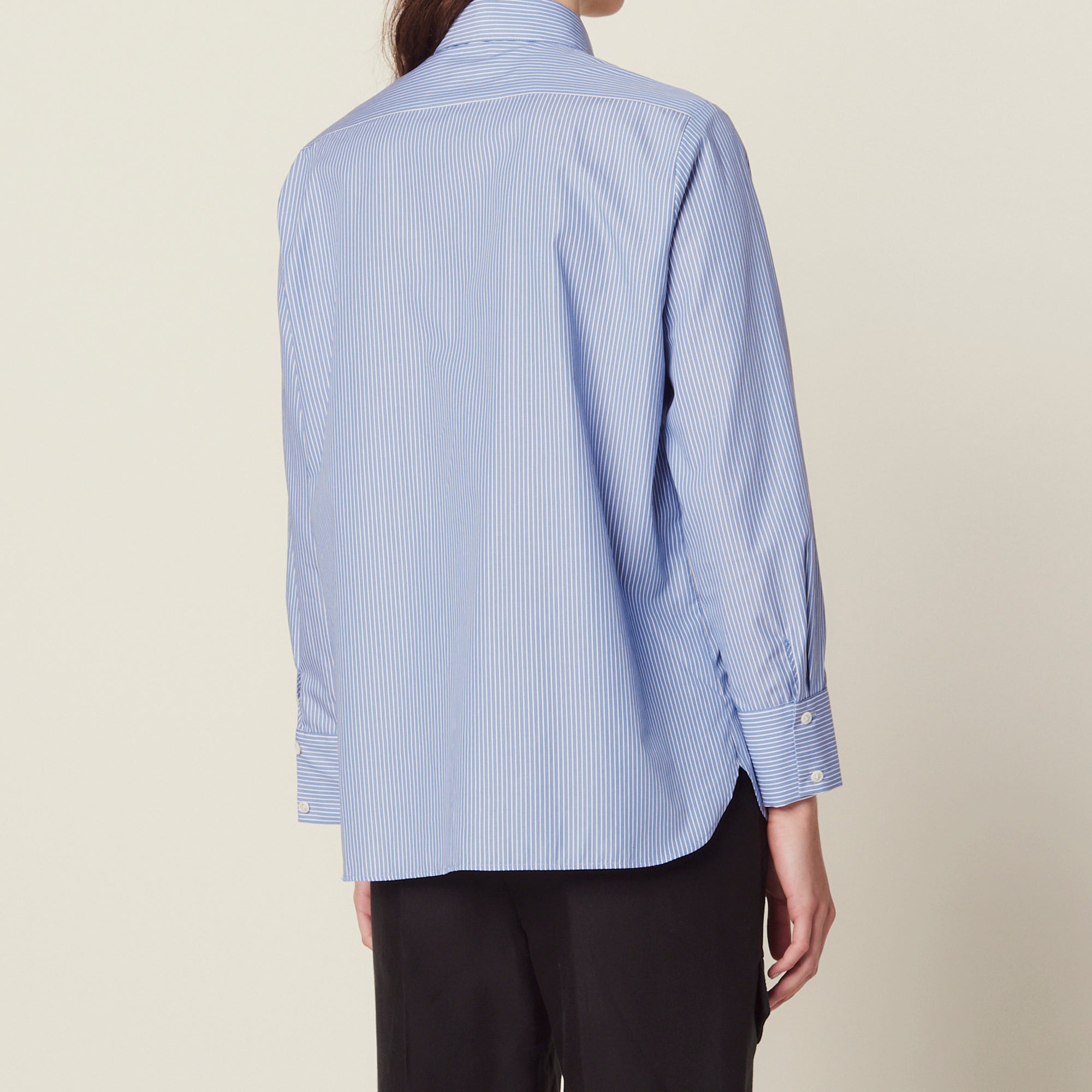 Chemise à fines rayures avec dentelle Sandro seconde main