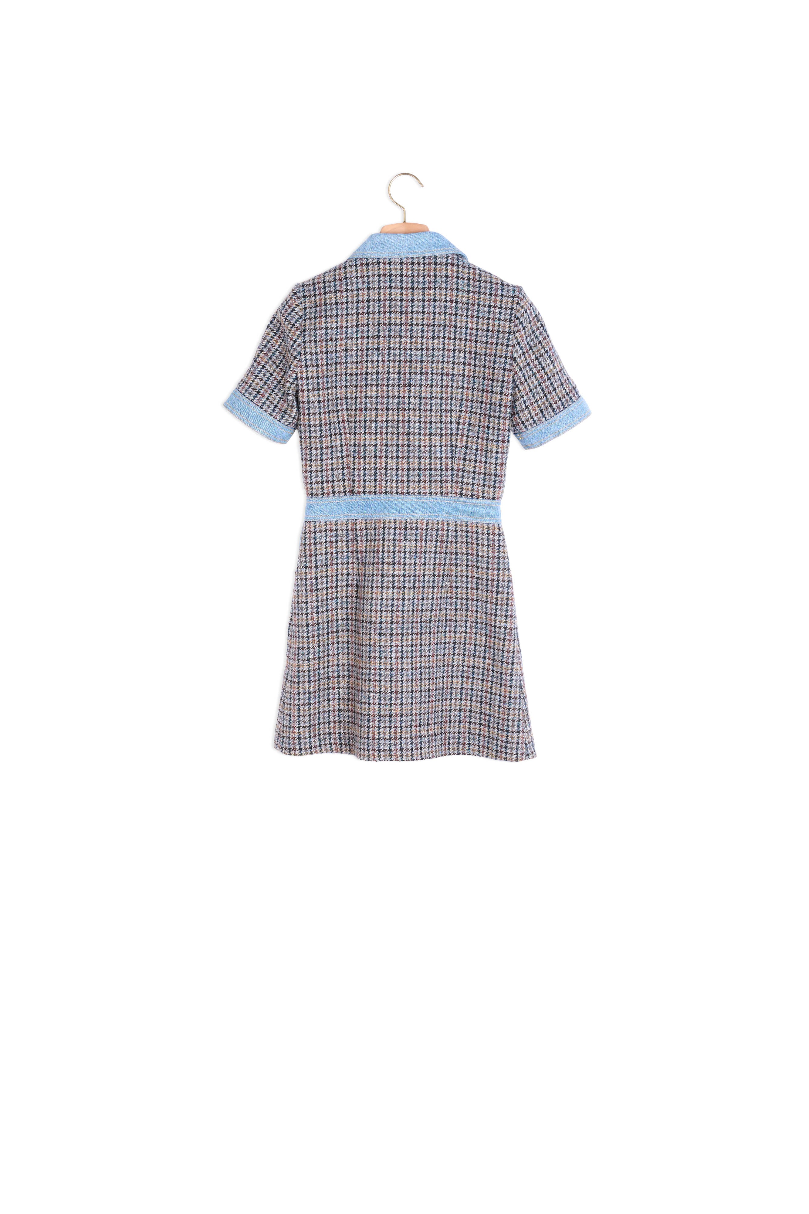 Robe courte en tweed et denim Sandro seconde main