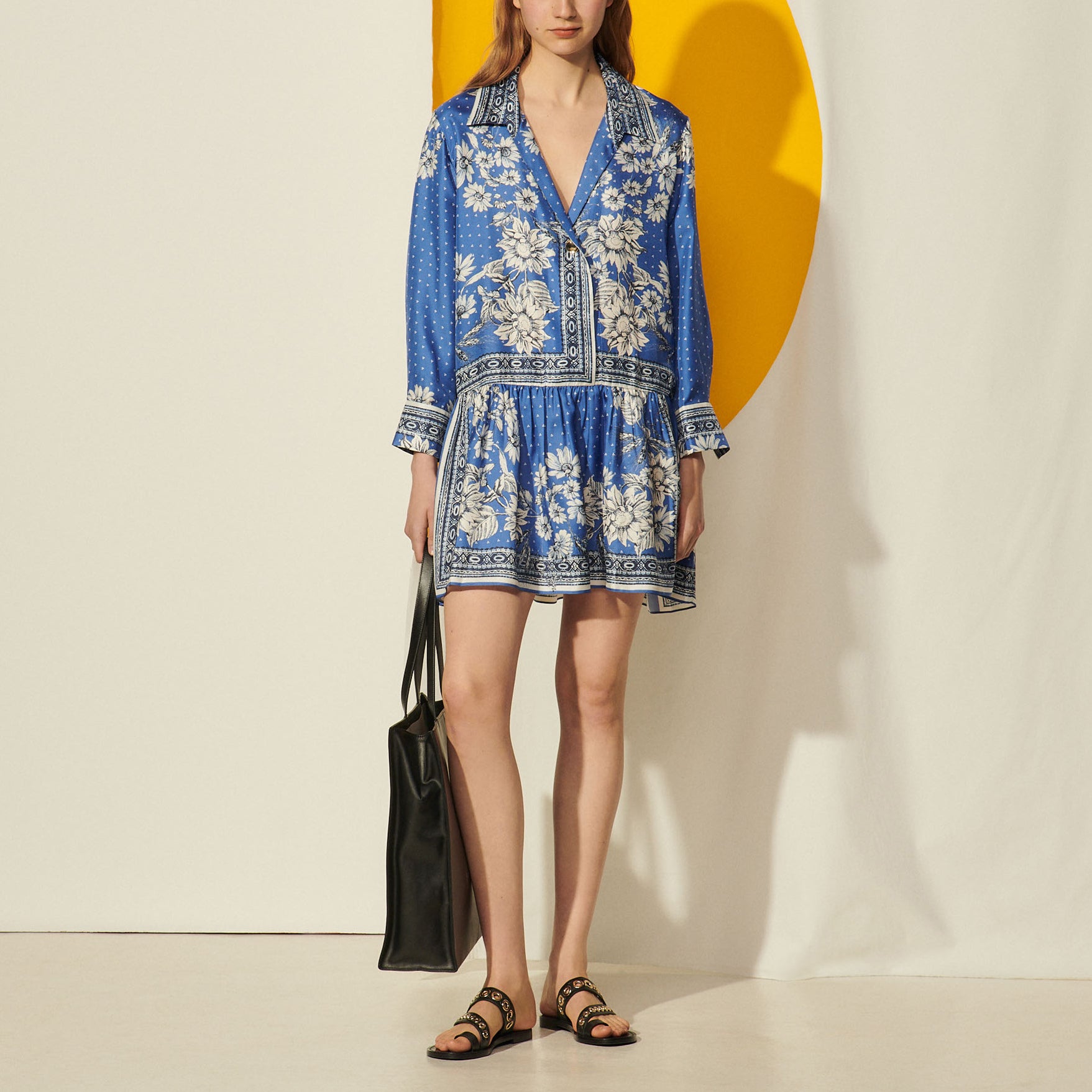 Robe en soie imprimée Sandro seconde main