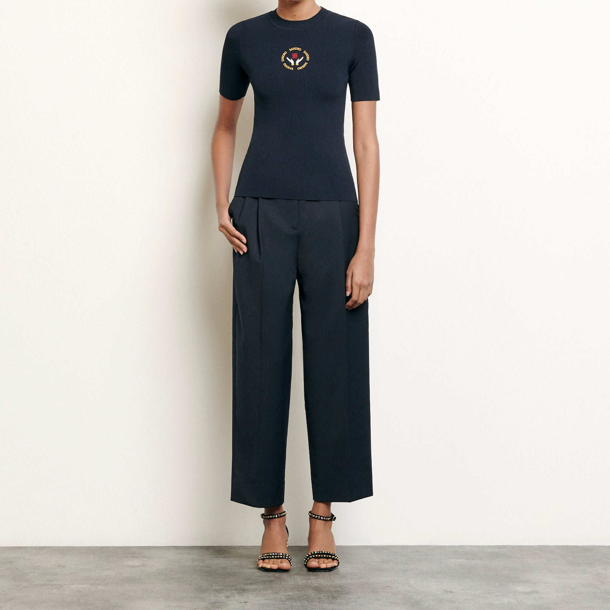 Top en Maille avec broderie Sandro seconde main