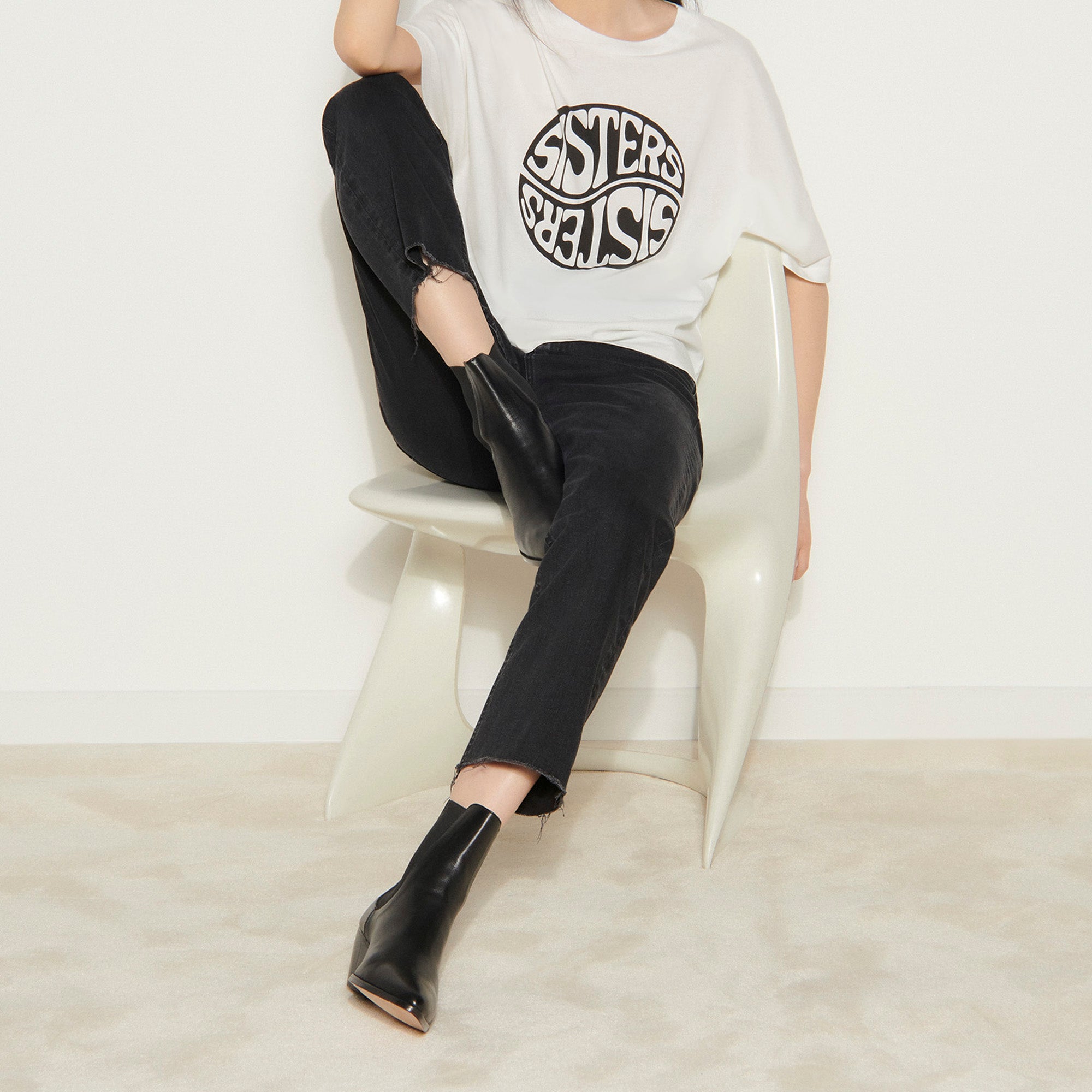 T-shirt à message printé contrasté Sandro seconde main