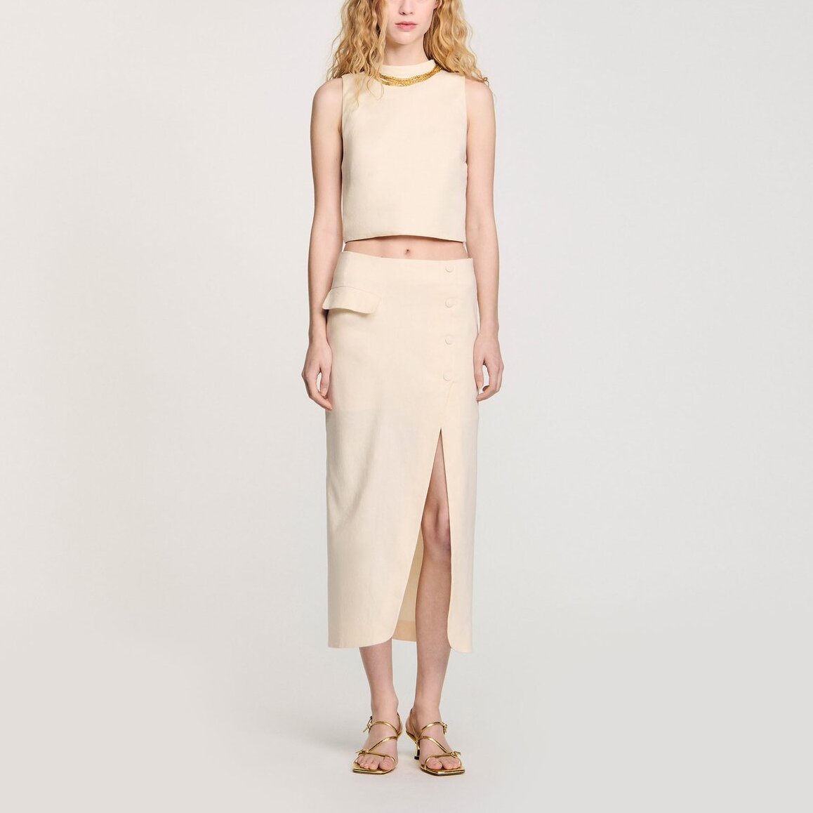 Top court en maille à collier Sandro seconde main