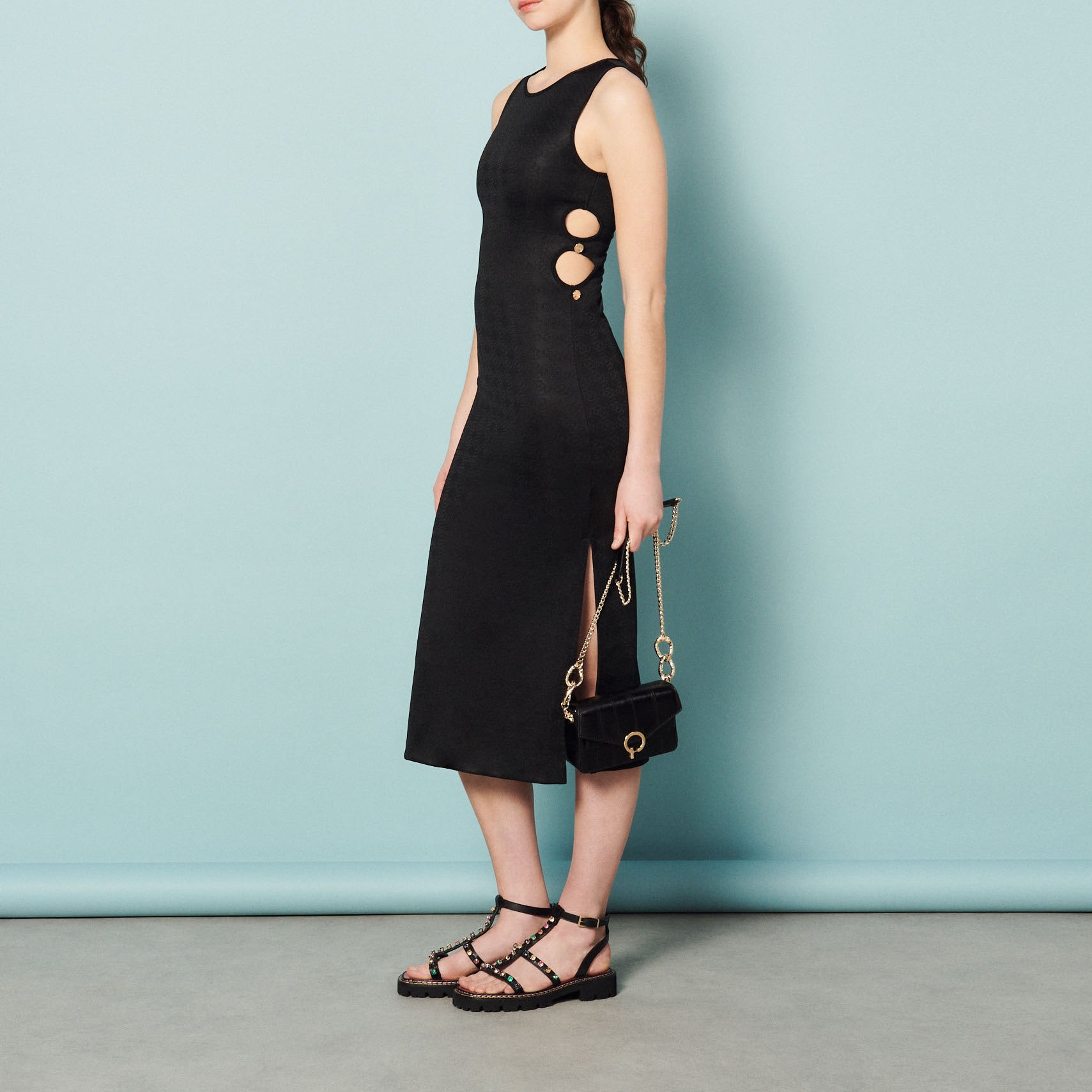 Robe mi-longue à découpes Sandro seconde main