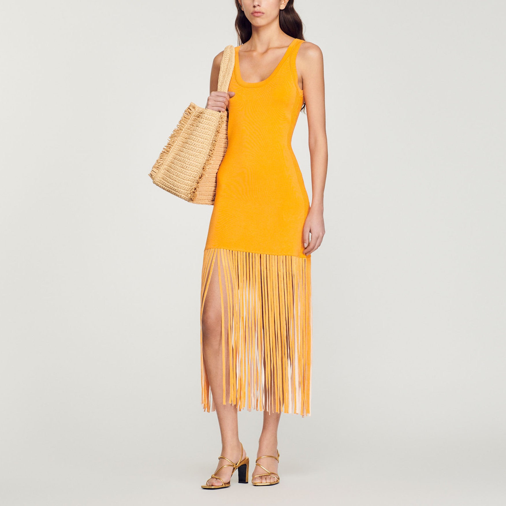 Robe en Maille frangée Sandro seconde main