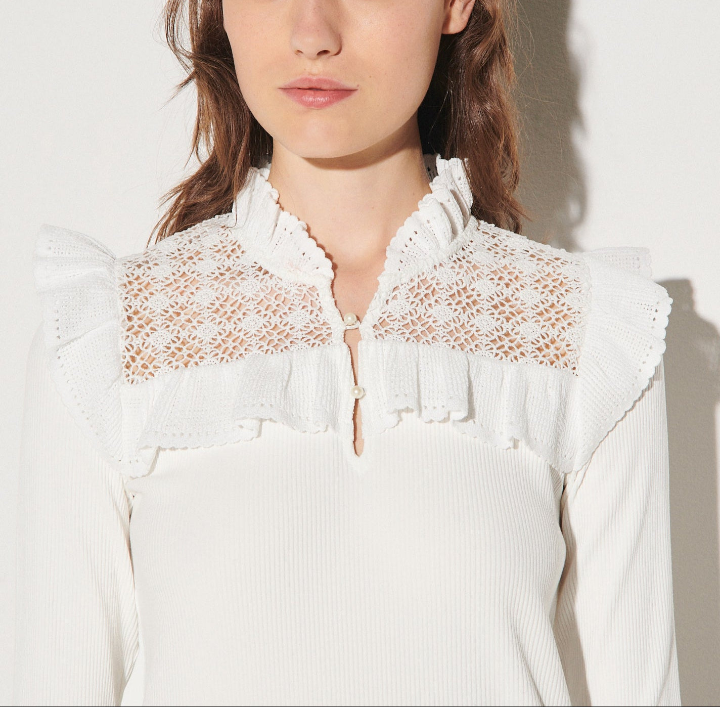 T-shirt à manches longues mix matières Sandro seconde main