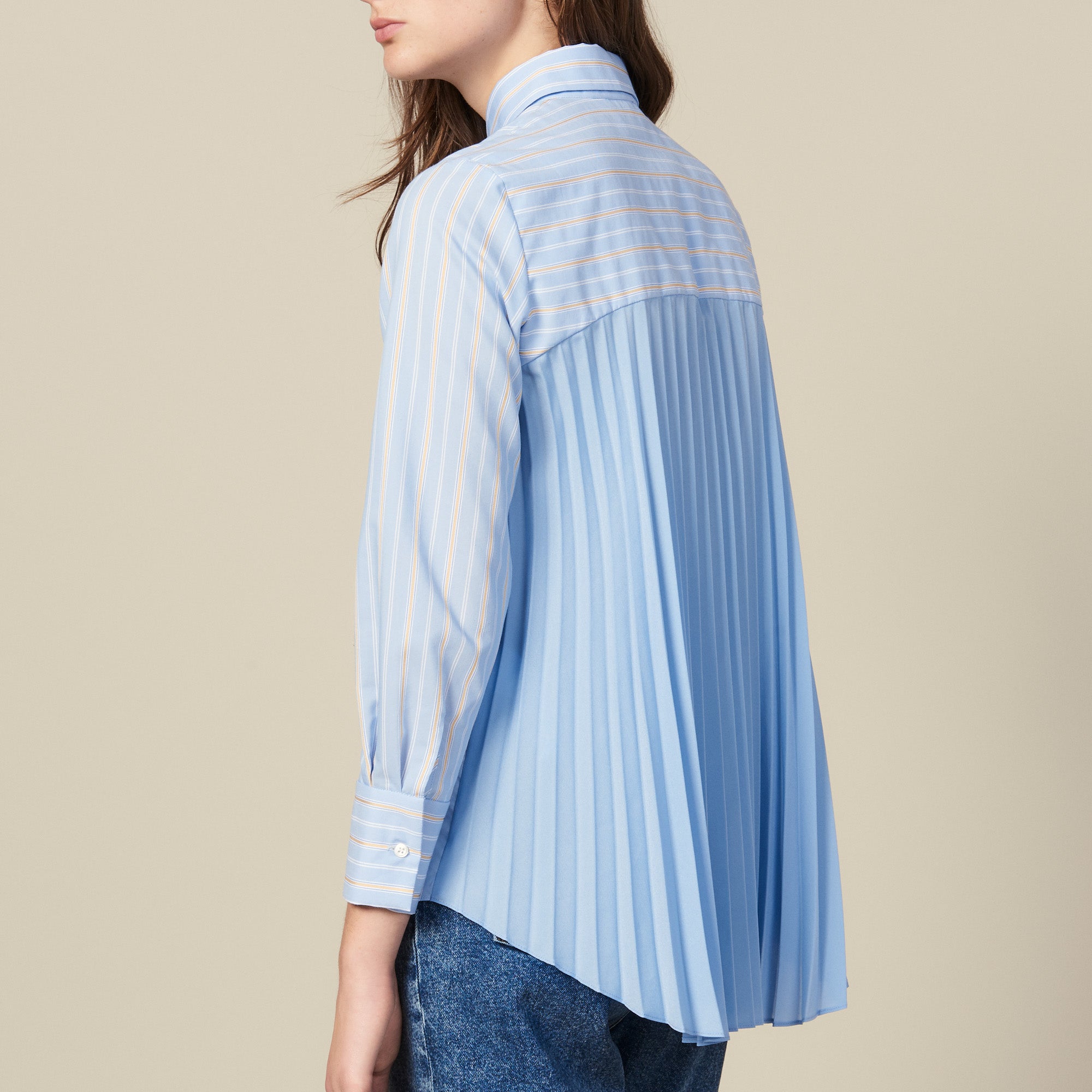 Chemise asymétrique à empiècement plissé Sandro seconde main