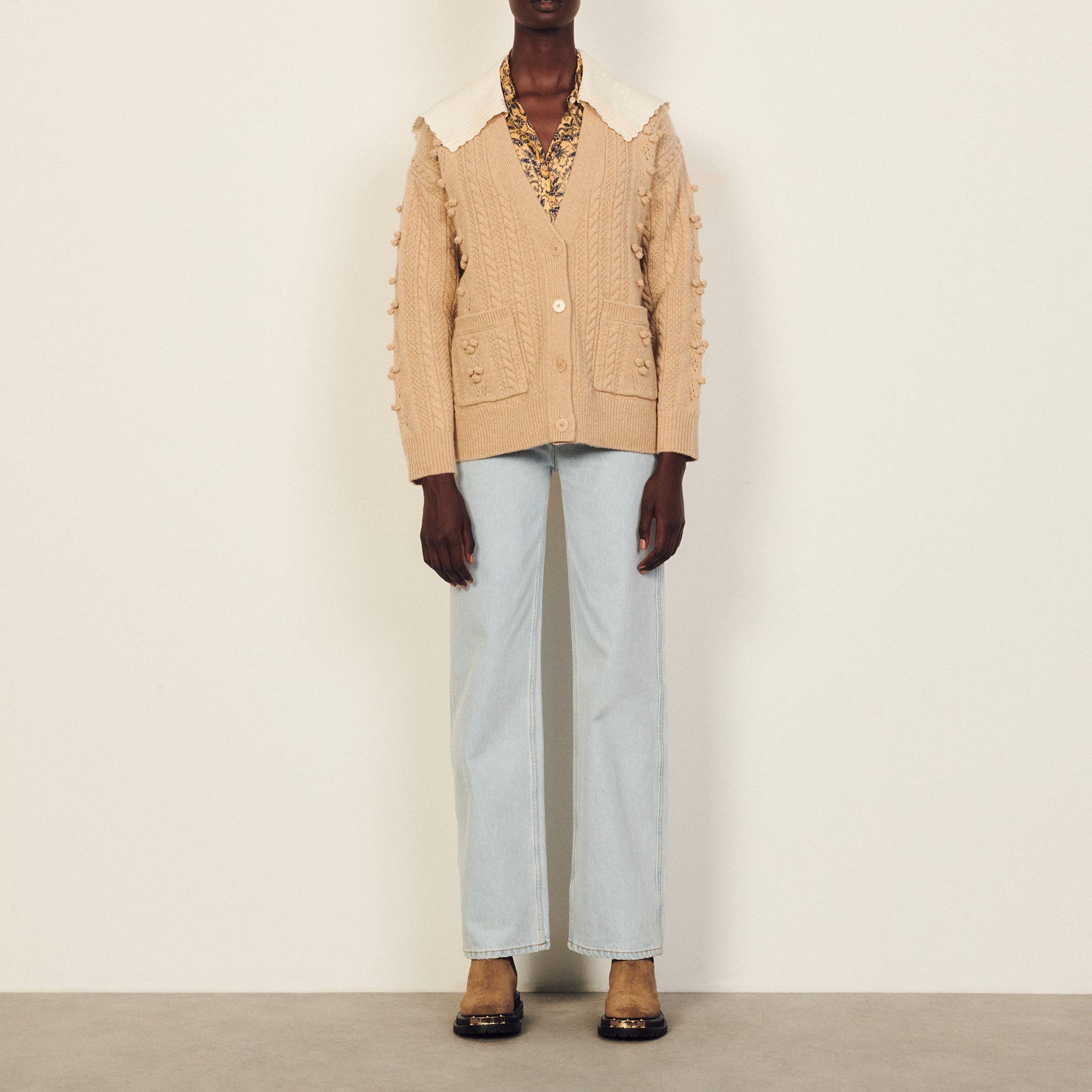 Cardi coat en Maille fantaisie Sandro seconde main