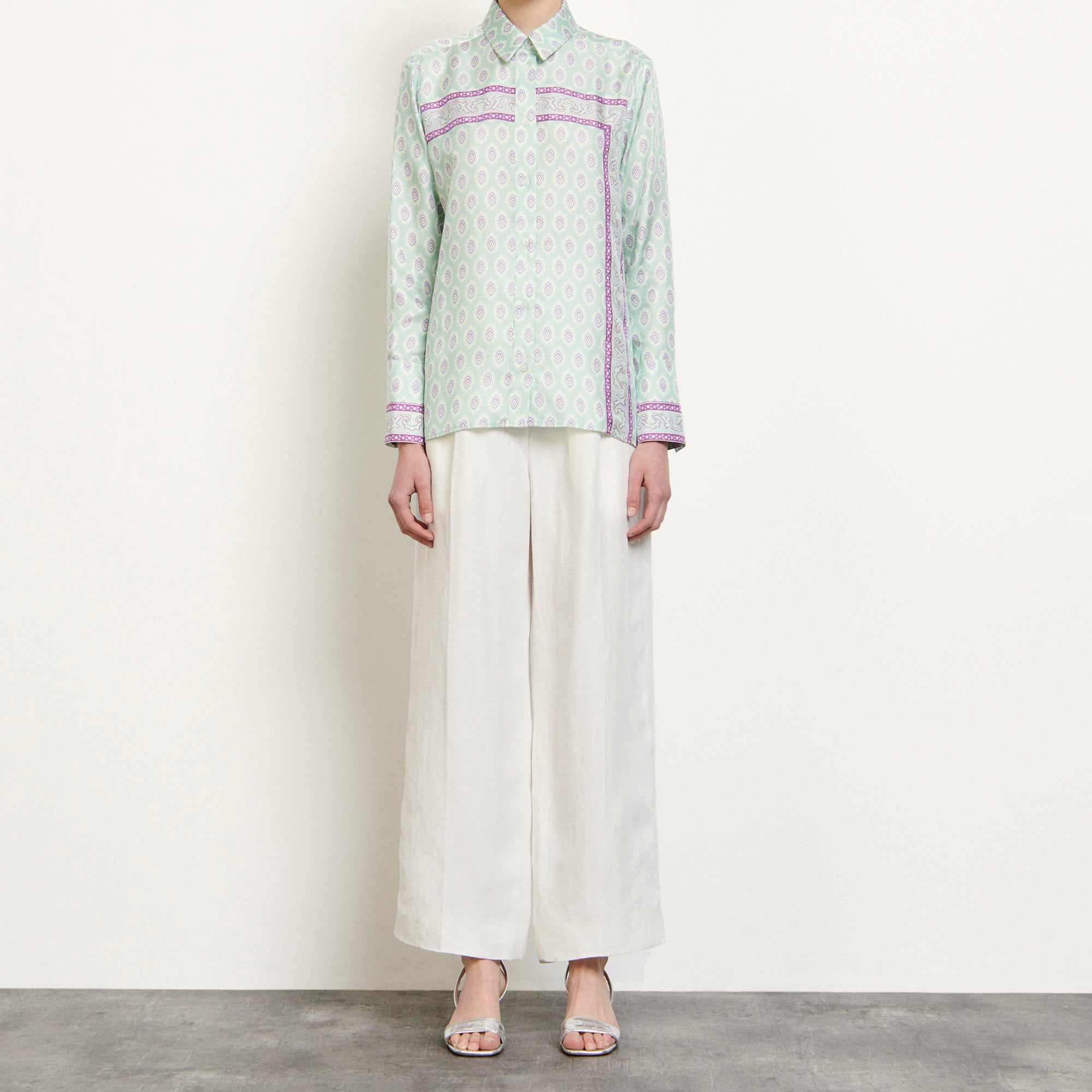Chemise imprimée en soie Sandro seconde main