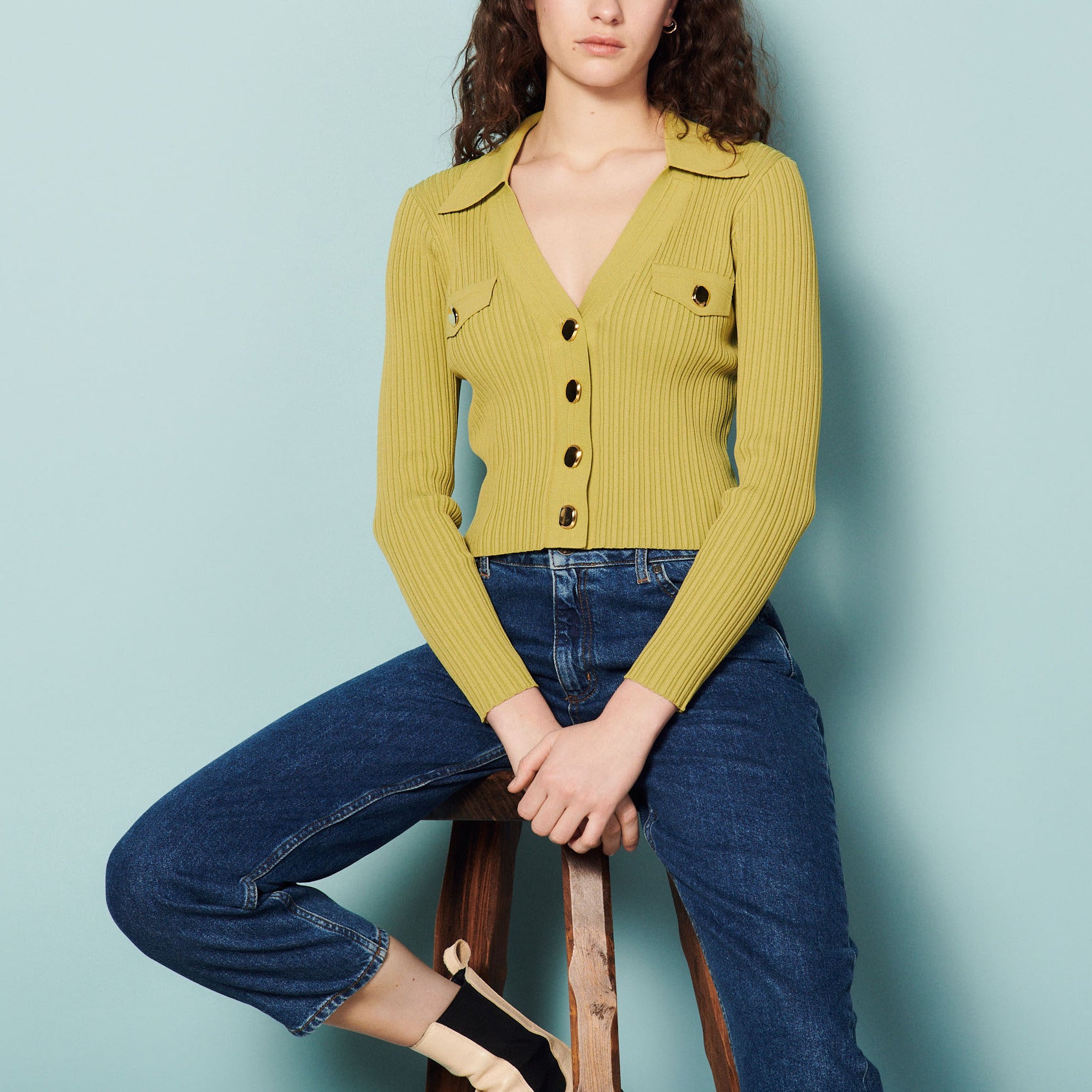 Cardigan à côtes Sandro seconde main